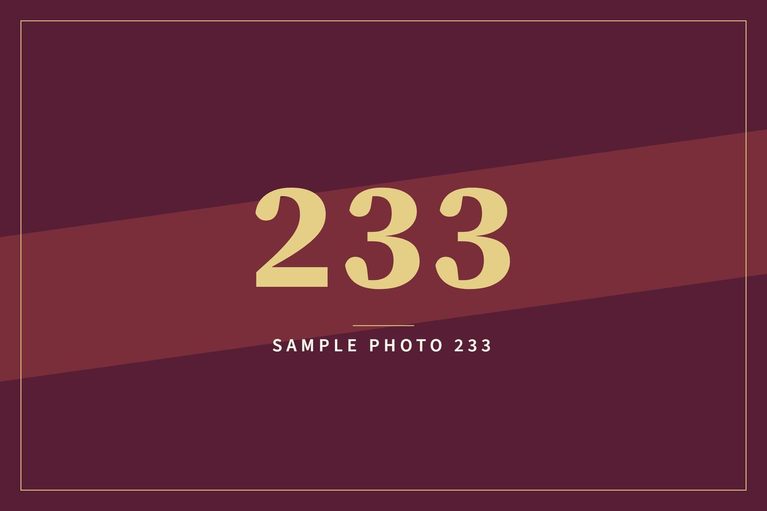 A sample image in the AFCO 5:20 colors that reads Sample Photo 233.