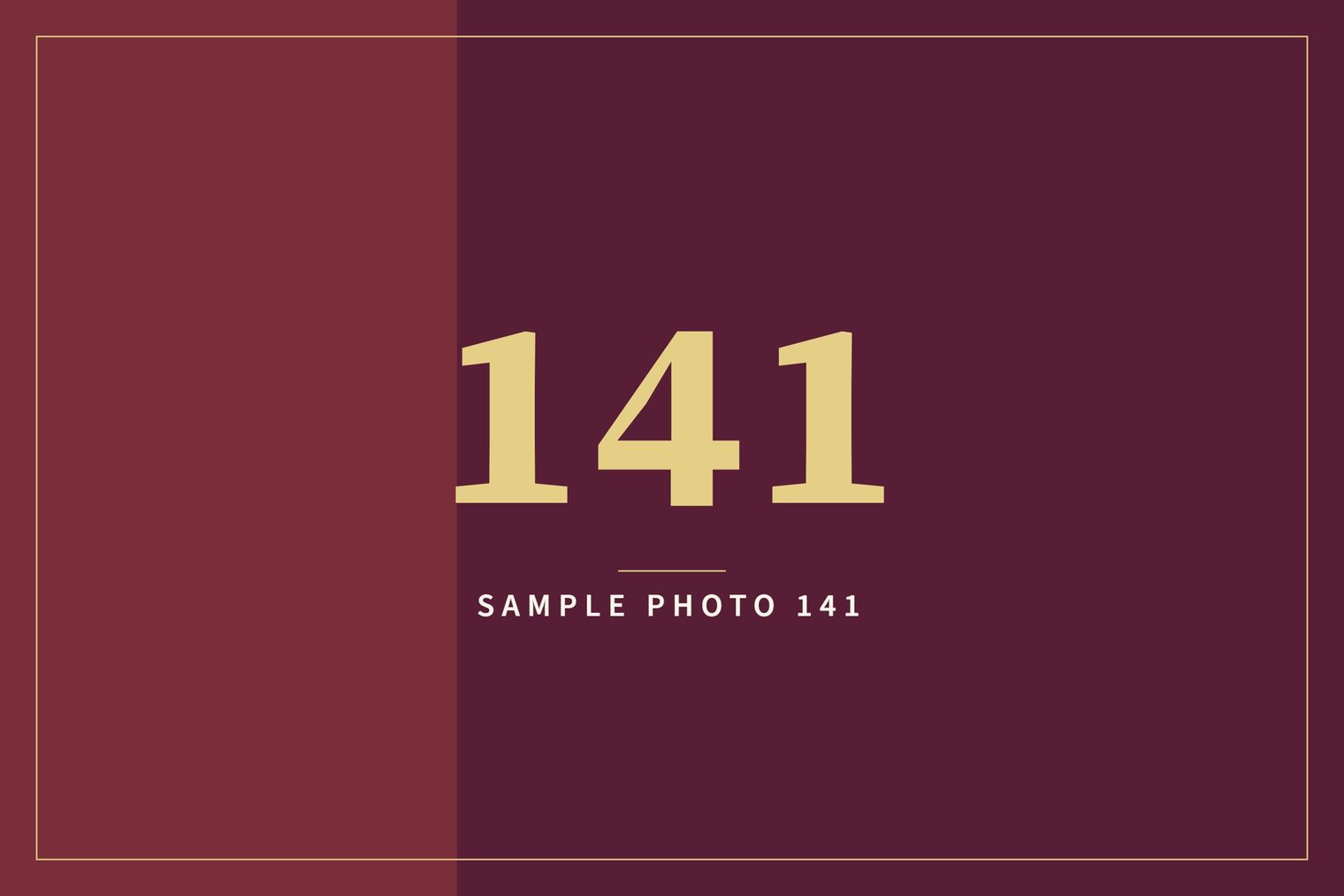 A sample image in the AFCO 5:20 colors that reads Sample Photo 141.