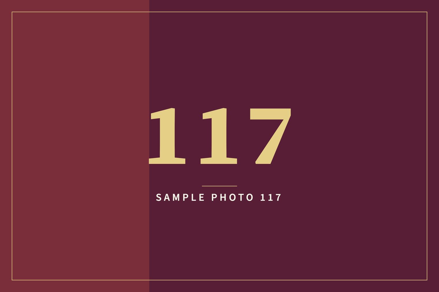 A sample image in the AFCO 5:20 colors that reads Sample Photo 117.