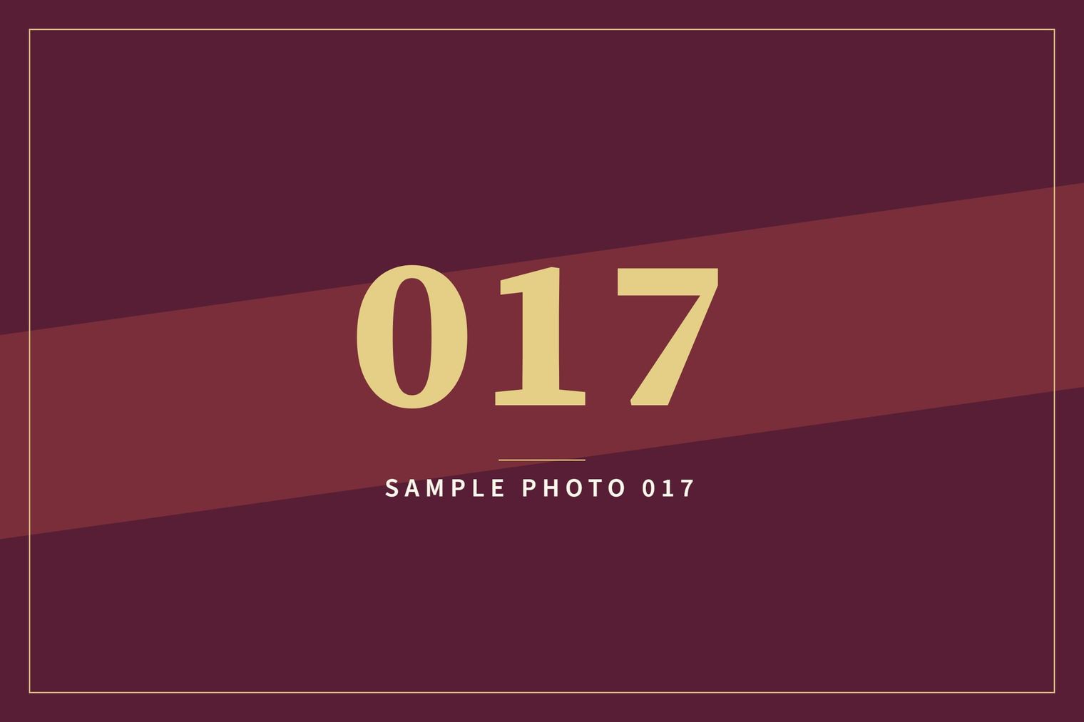 A sample image in the AFCO 5:20 colors that reads Sample Photo 017.