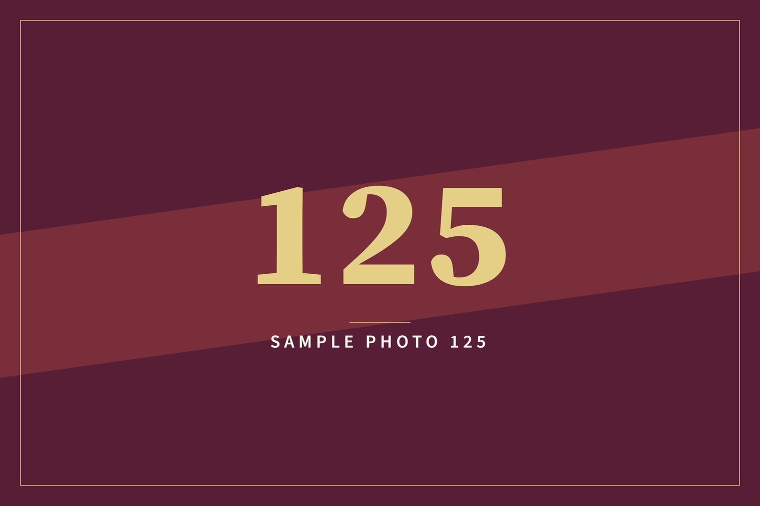 A sample image in the AFCO 5:20 colors that reads Sample Photo 125.