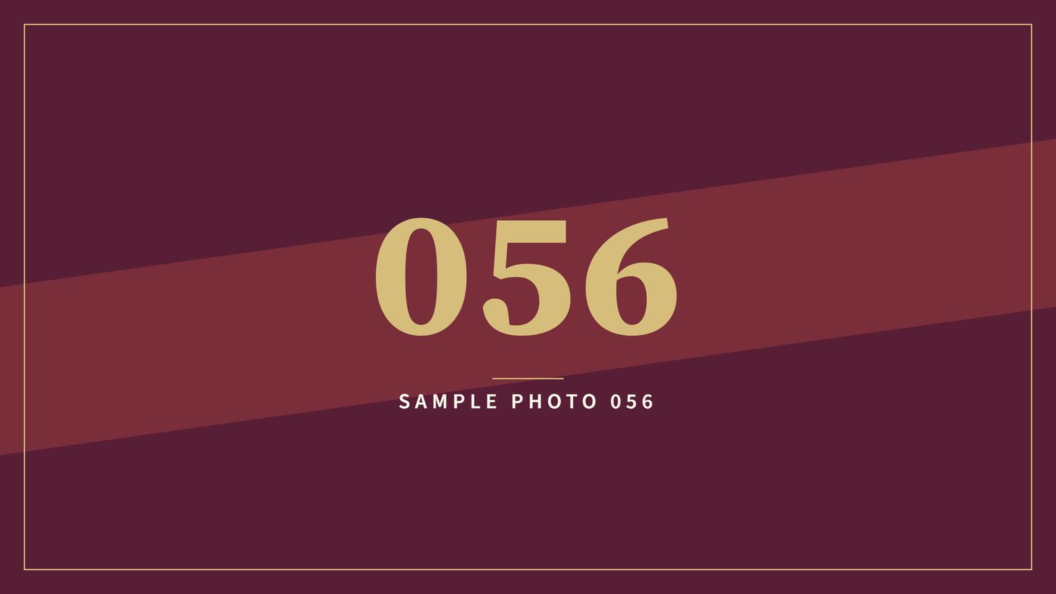 A sample image in the AFCO 5:20 colors that reads Sample Photo 056.