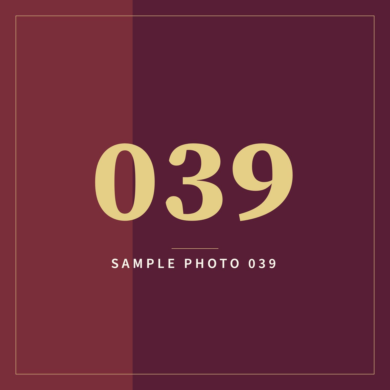 A sample image in the AFCO 5:20 colors that reads Sample Photo 039.