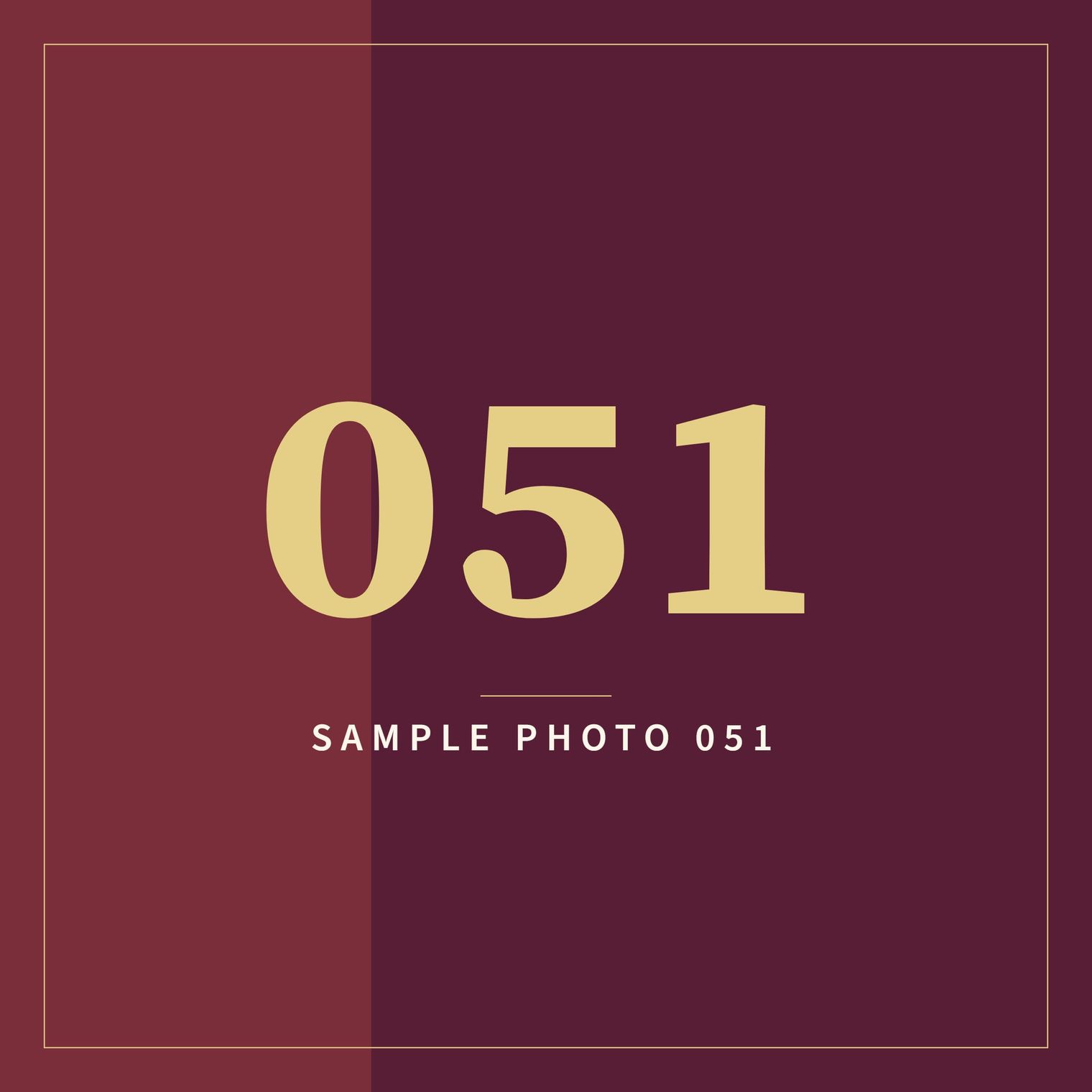 A sample image in the AFCO 5:20 colors that reads Sample Photo 051.