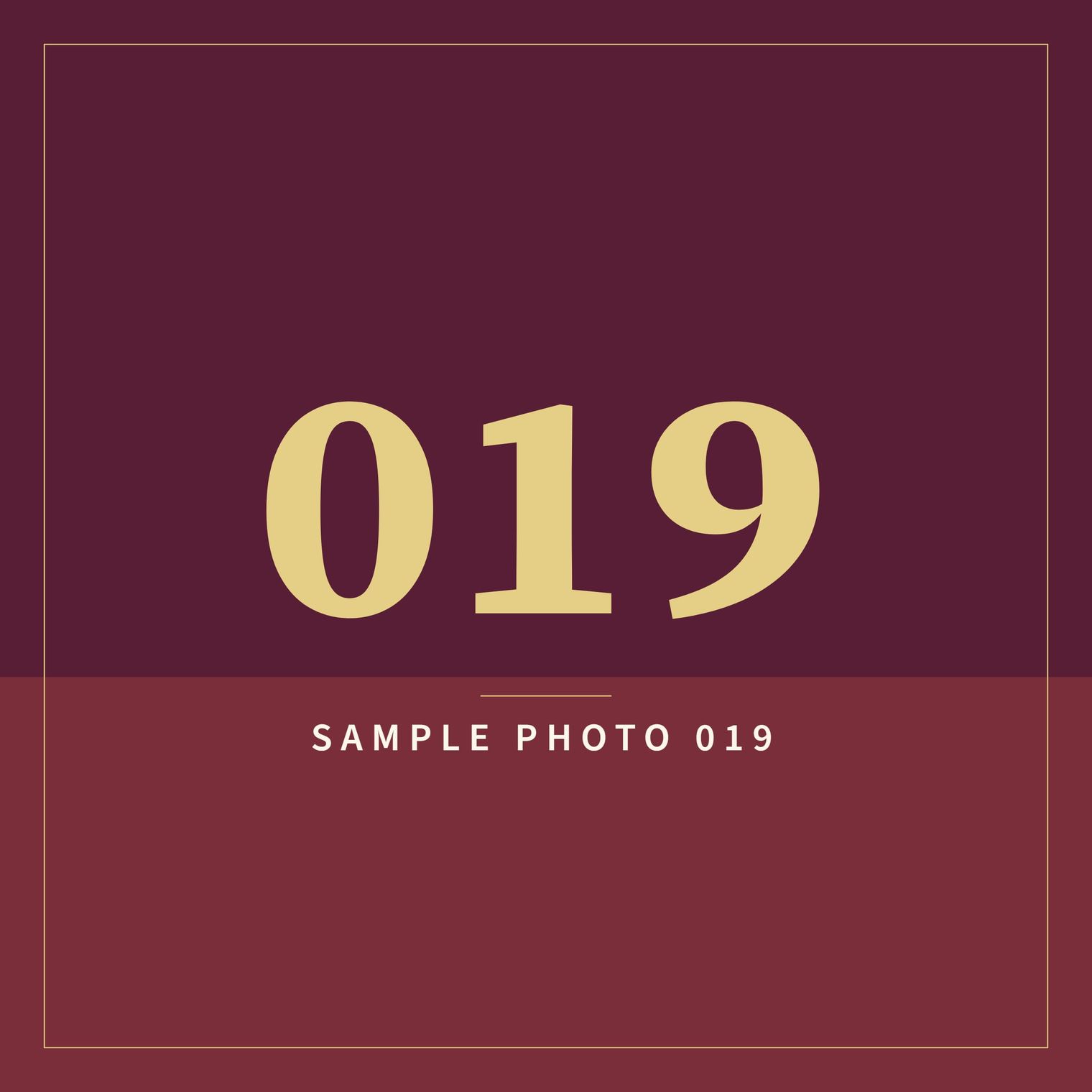 A sample image in the AFCO 5:20 colors that reads Sample Photo 019.