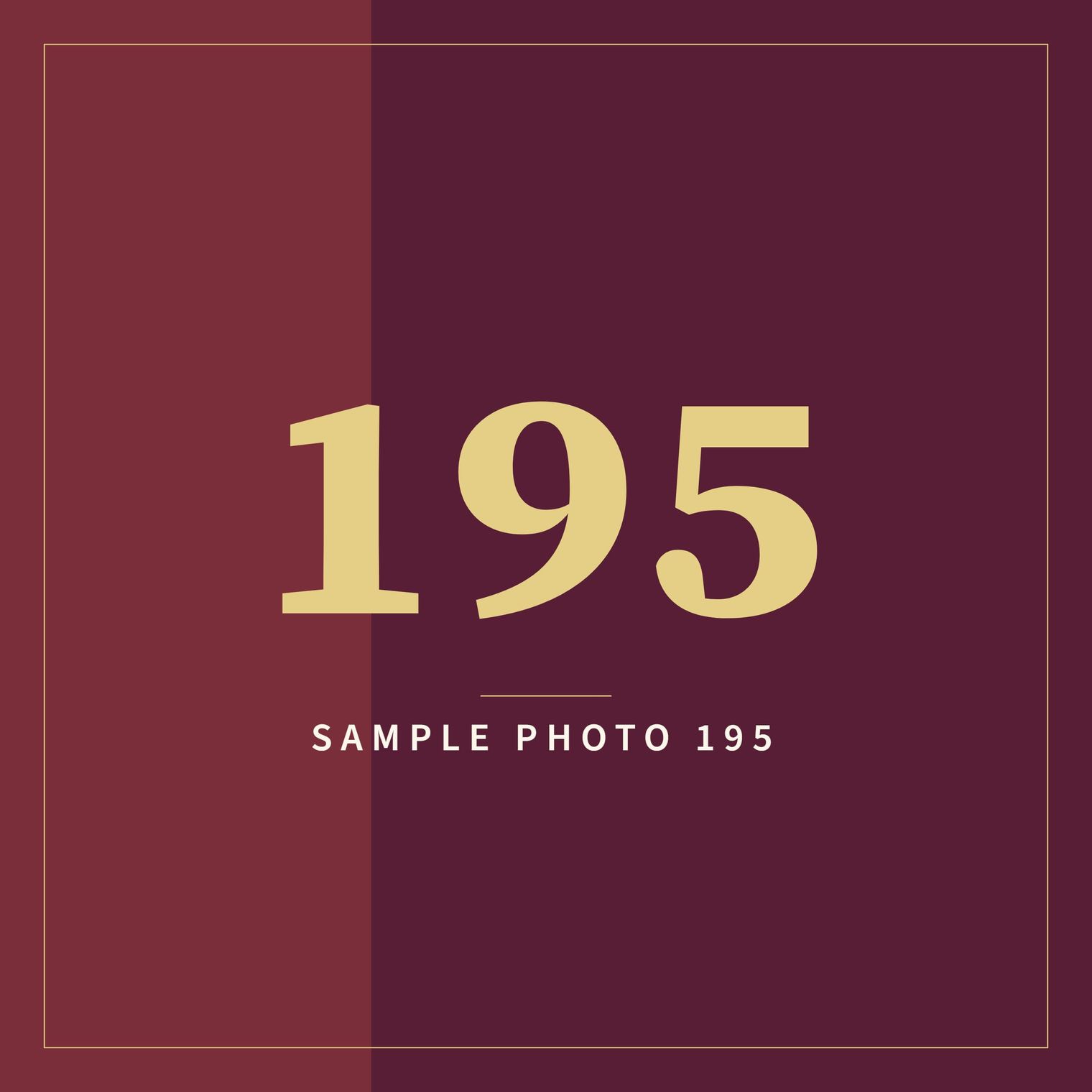 A sample image in the AFCO 5:20 colors that reads Sample Photo 195.