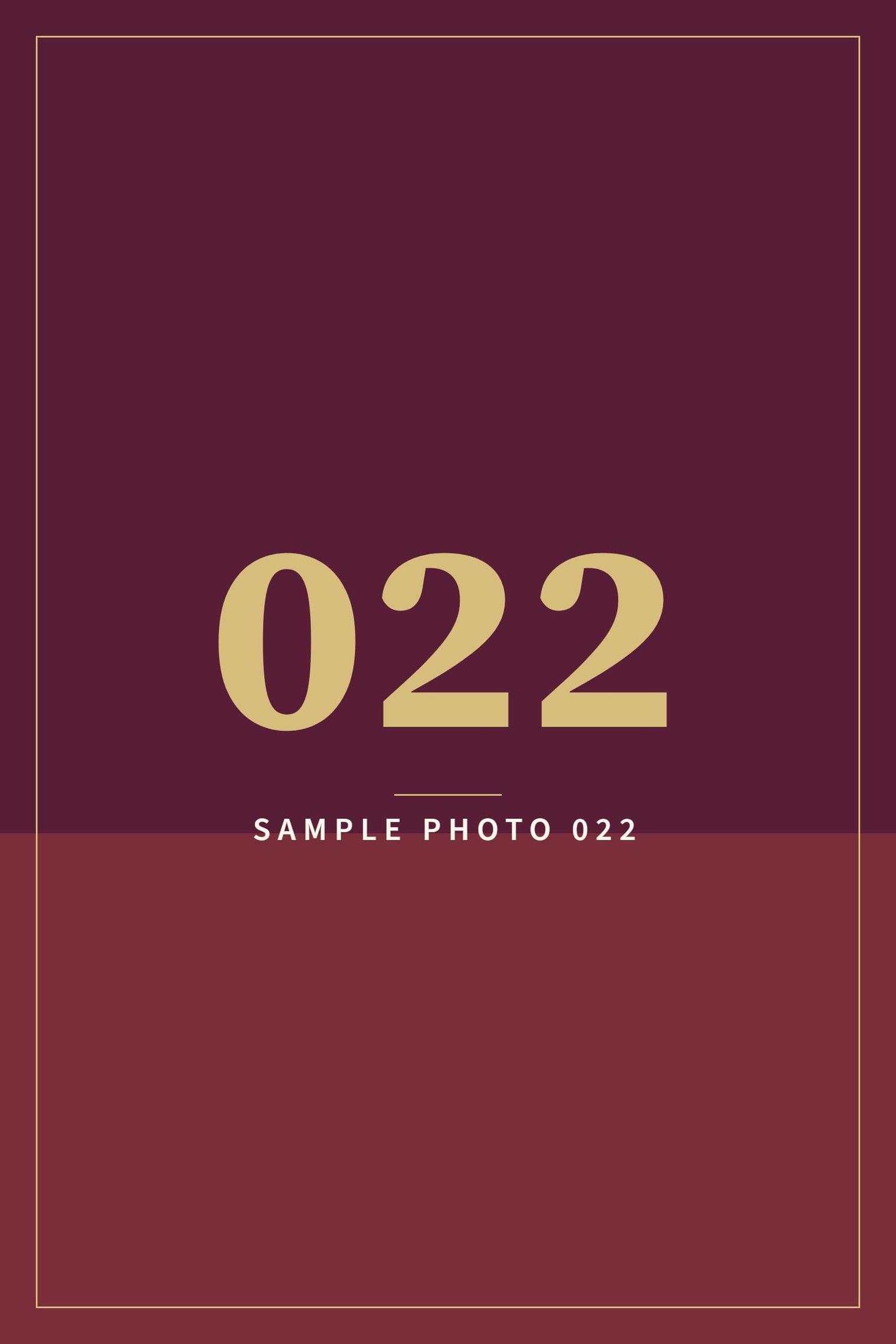 A sample image in the AFCO 5:20 colors that reads Sample Photo 022.