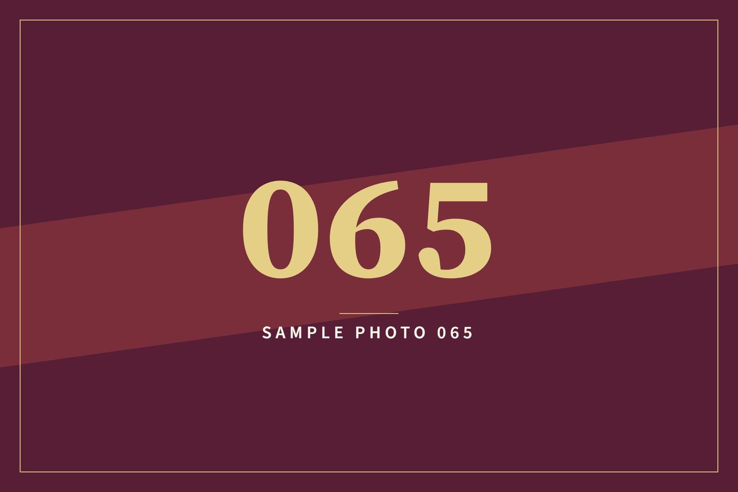 A sample image in the AFCO 5:20 colors that reads Sample Photo 065.