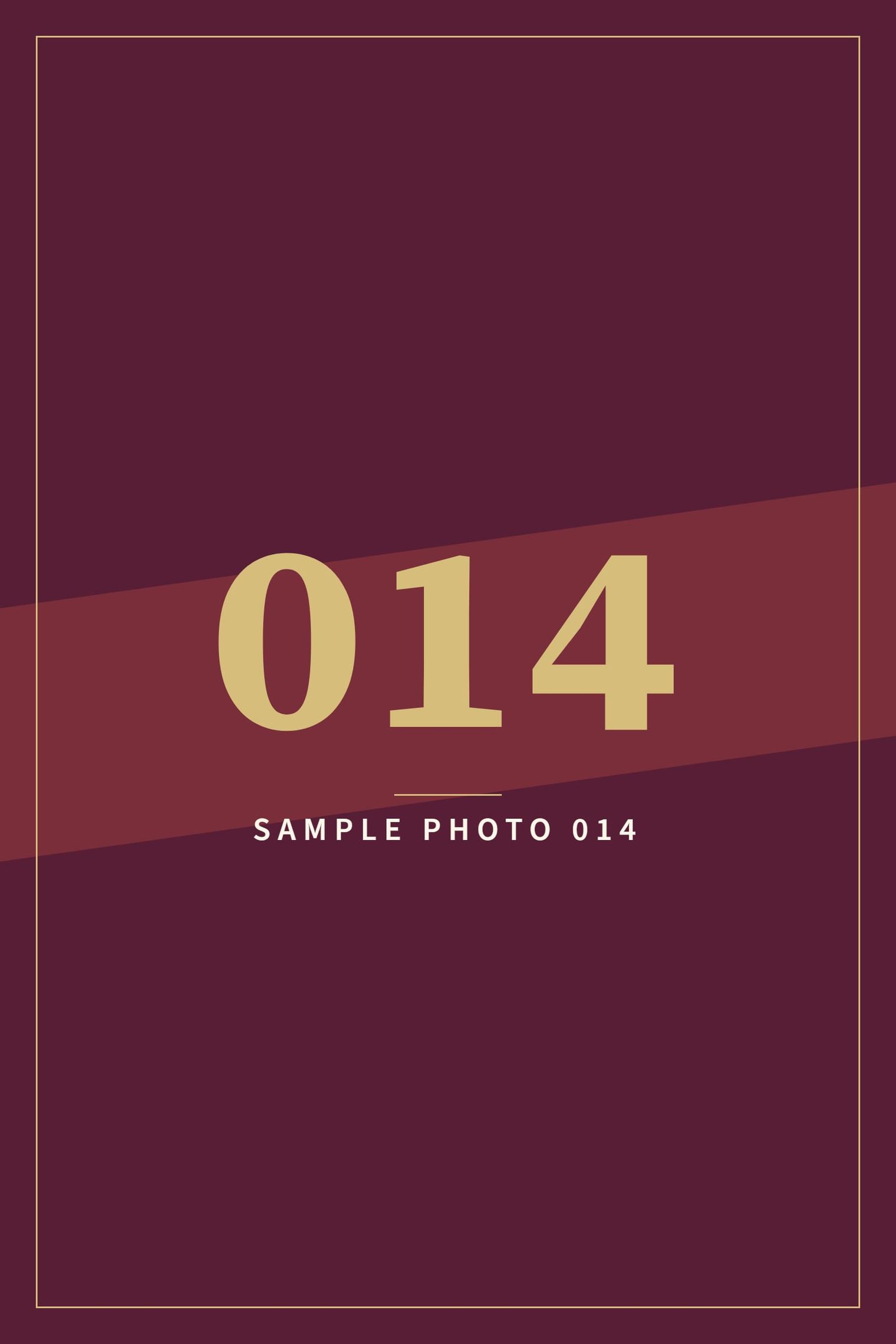 A sample image in the AFCO 5:20 colors that reads Sample Photo 014.