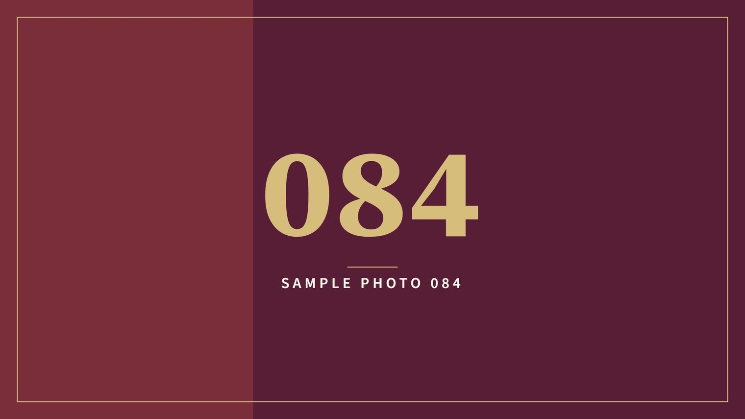 A sample image in the AFCO 5:20 colors that reads Sample Photo 084.
