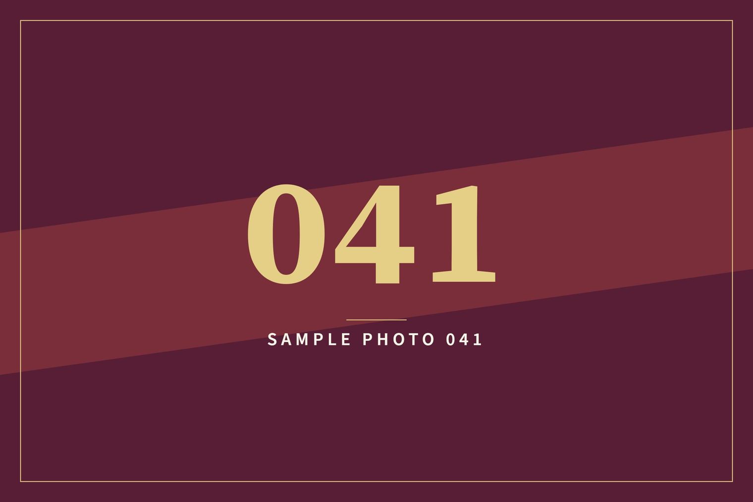 A sample image in the AFCO 5:20 colors that reads Sample Photo 041.