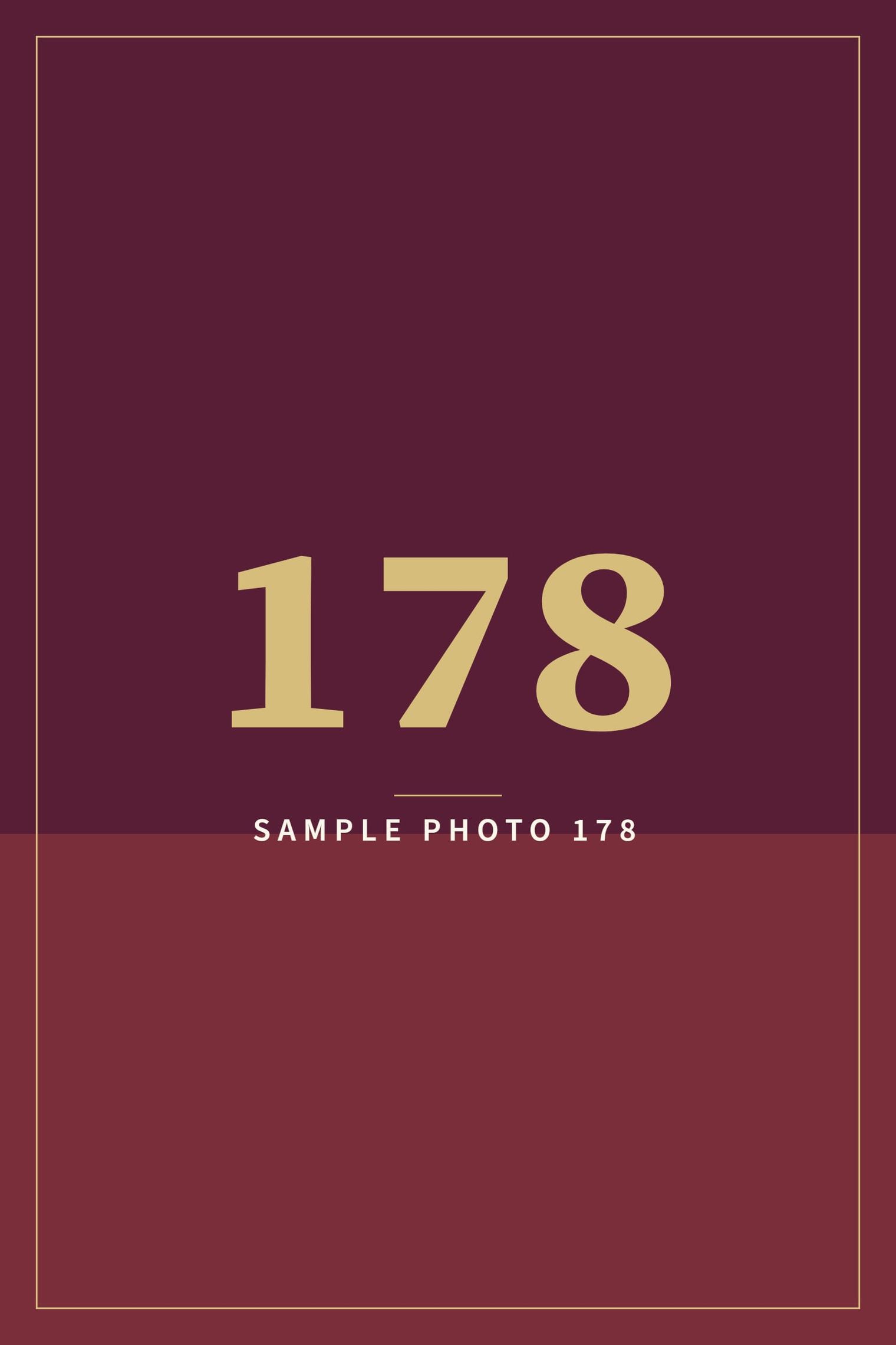 A sample image in the AFCO 5:20 colors that reads Sample Photo 178.