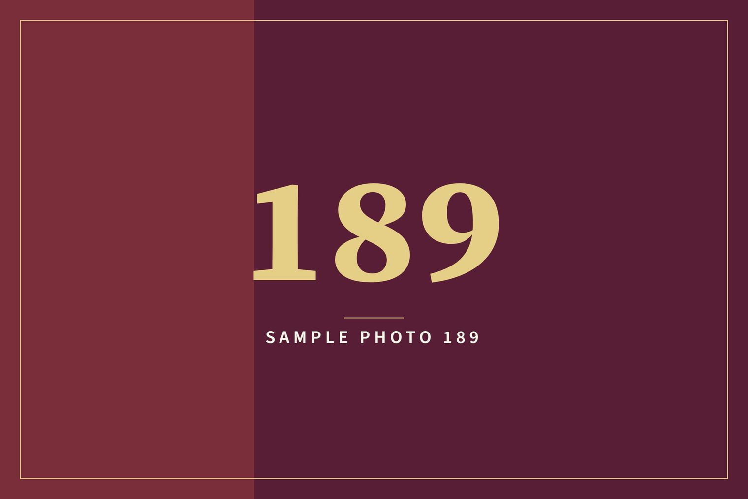 A sample image in the AFCO 5:20 colors that reads Sample Photo 189.
