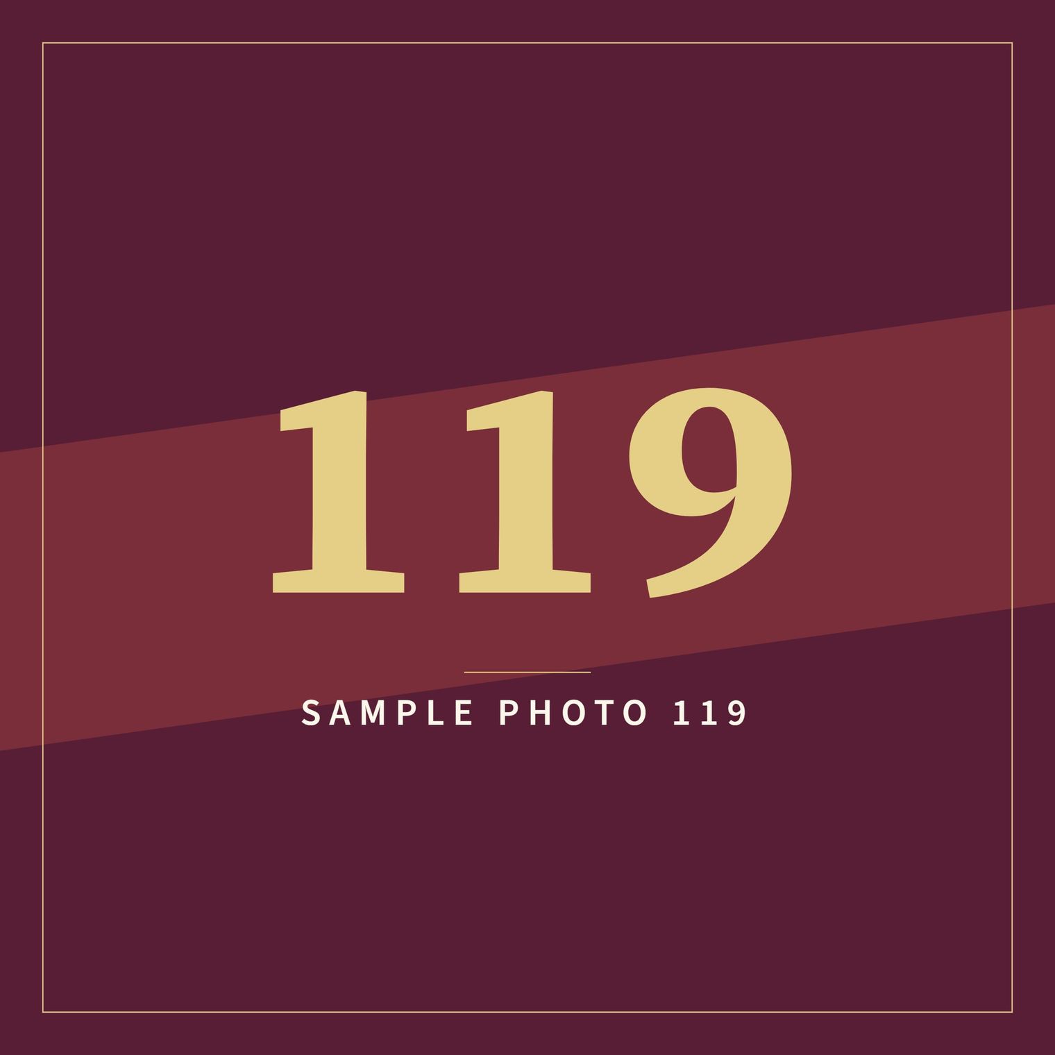 A sample image in the AFCO 5:20 colors that reads Sample Photo 119.