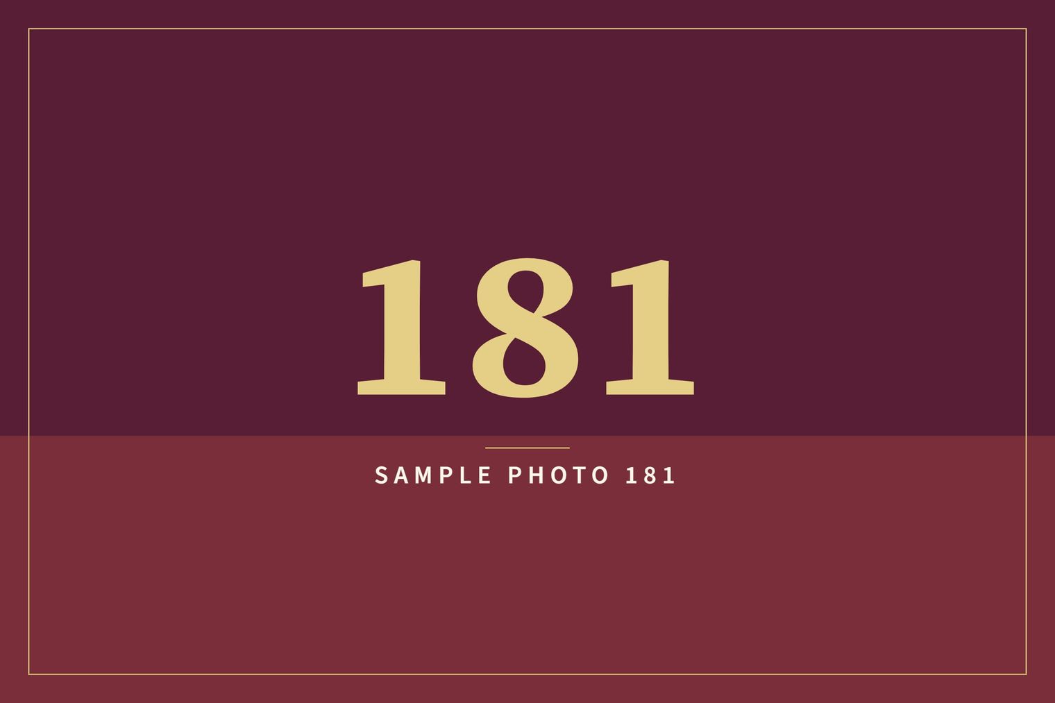 A sample image in the AFCO 5:20 colors that reads Sample Photo 181.