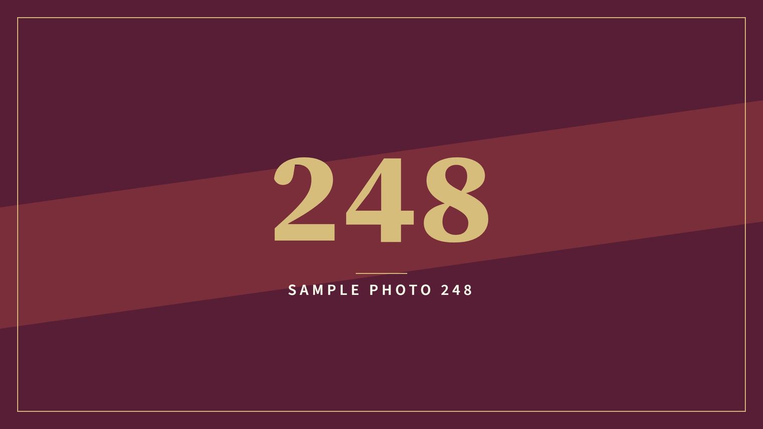 A sample image in the AFCO 5:20 colors that reads Sample Photo 248.