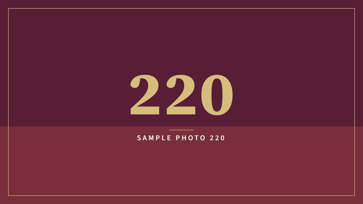 A sample image in the AFCO 5:20 colors that reads Sample Photo 220.