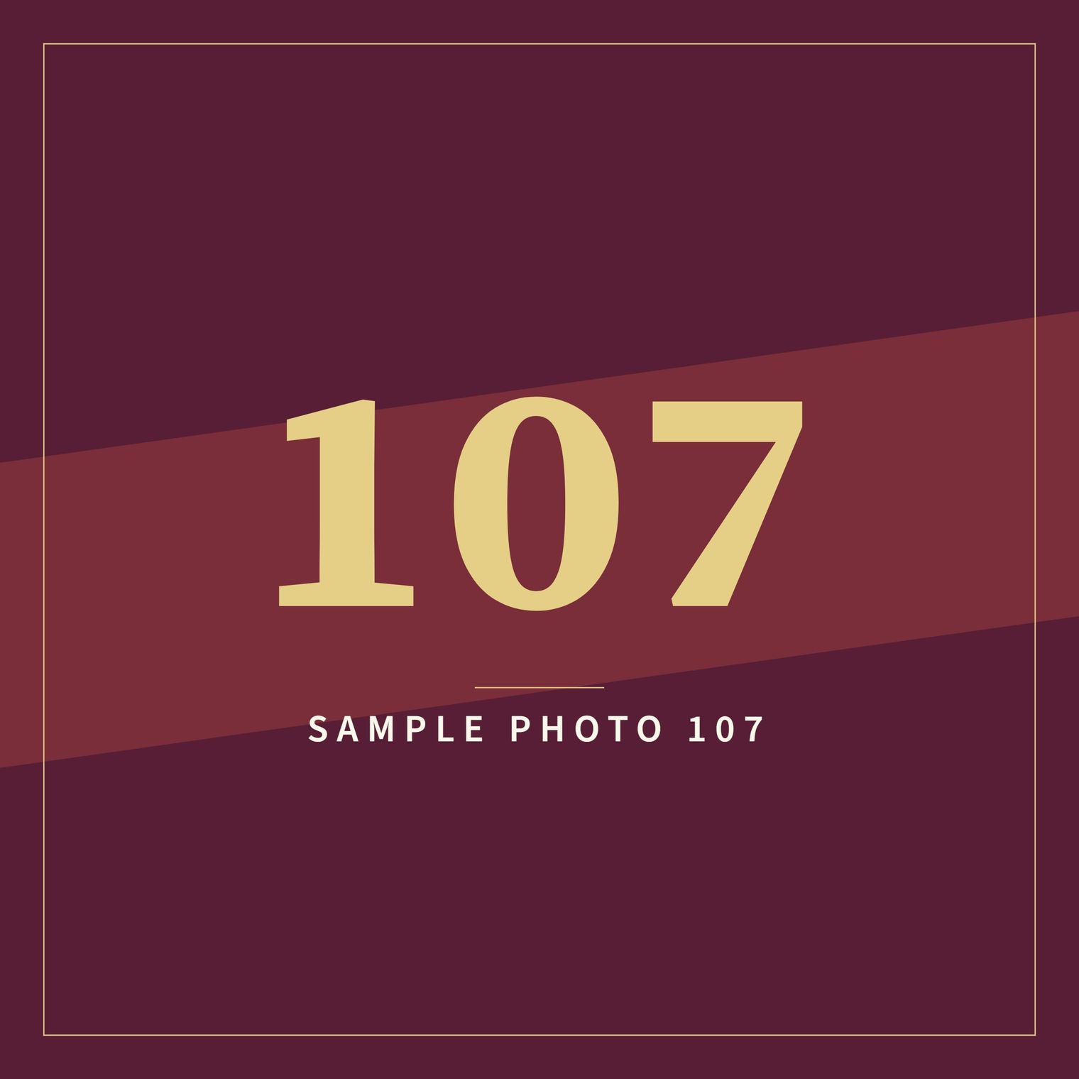 A sample image in the AFCO 5:20 colors that reads Sample Photo 107.