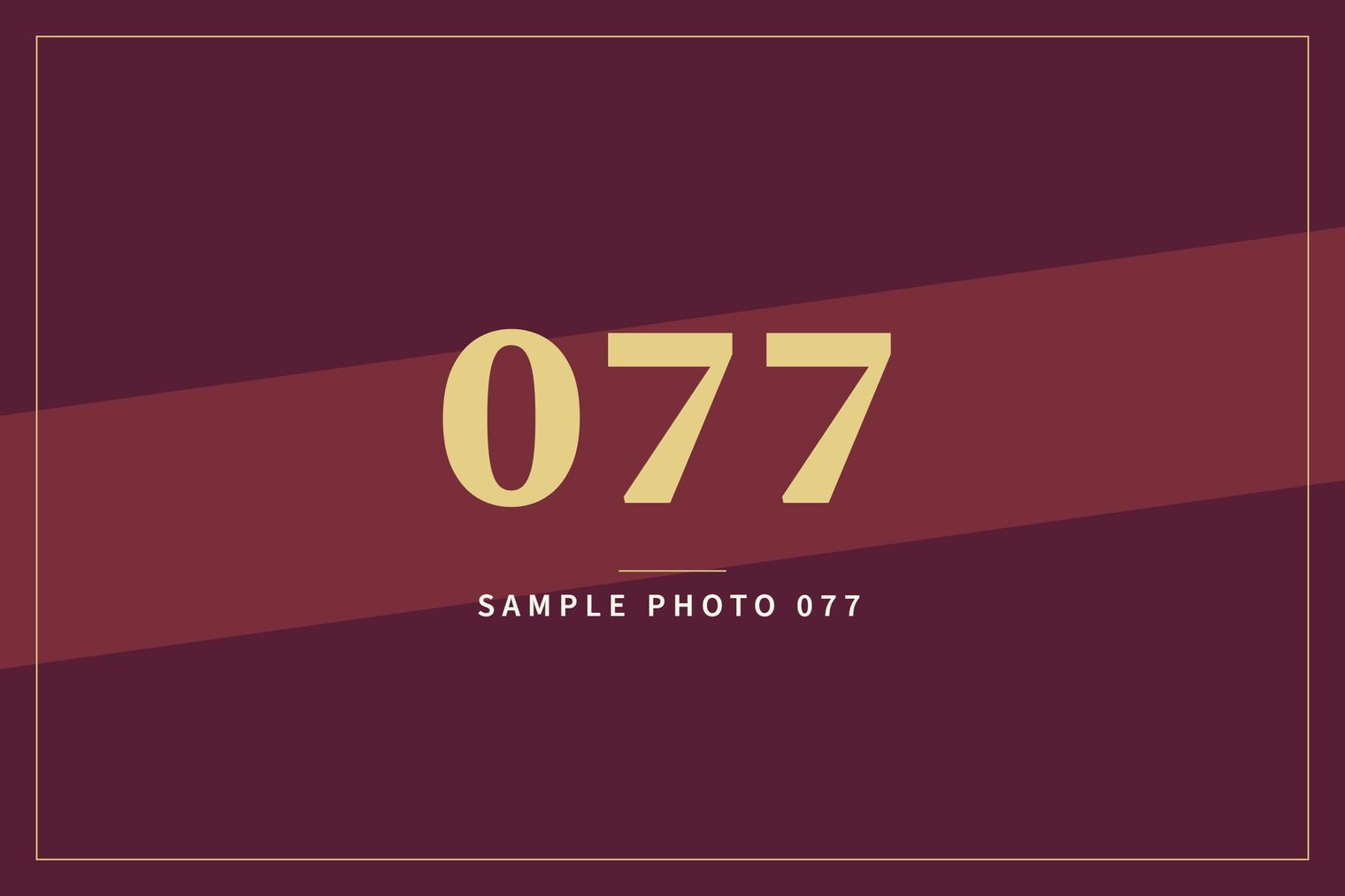 A sample image in the AFCO 5:20 colors that reads Sample Photo 077.