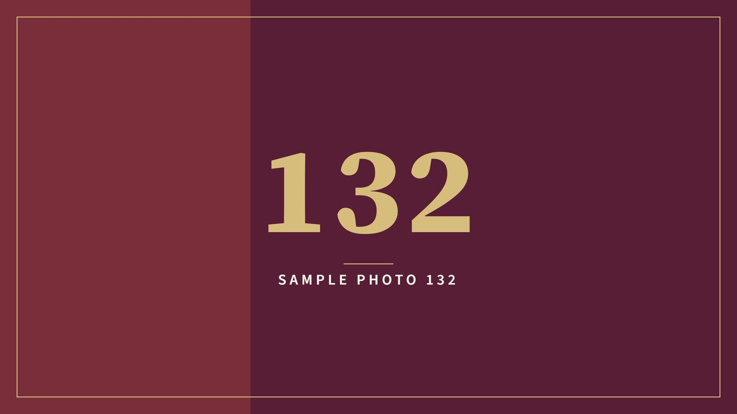 A sample image in the AFCO 5:20 colors that reads Sample Photo 132.