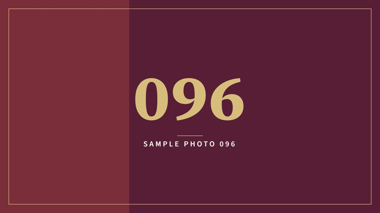 A sample image in the AFCO 5:20 colors that reads Sample Photo 096.