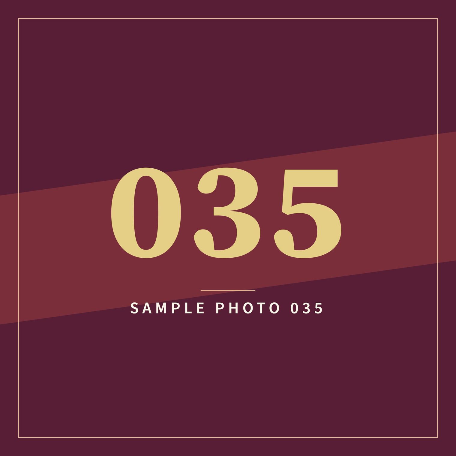 A sample image in the AFCO 5:20 colors that reads Sample Photo 035.