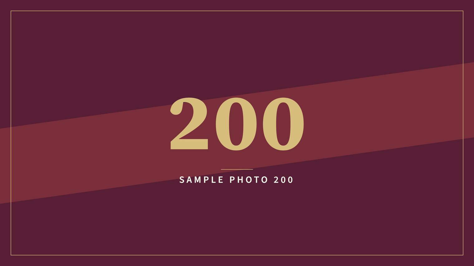 A sample image in the AFCO 5:20 colors that reads Sample Photo 200.