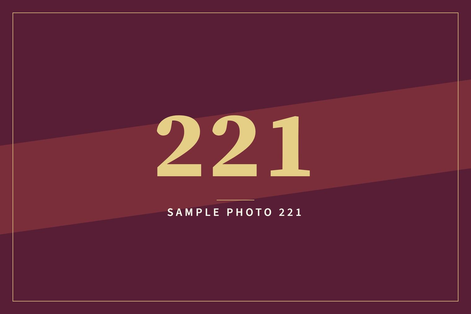 A sample image in the AFCO 5:20 colors that reads Sample Photo 221.