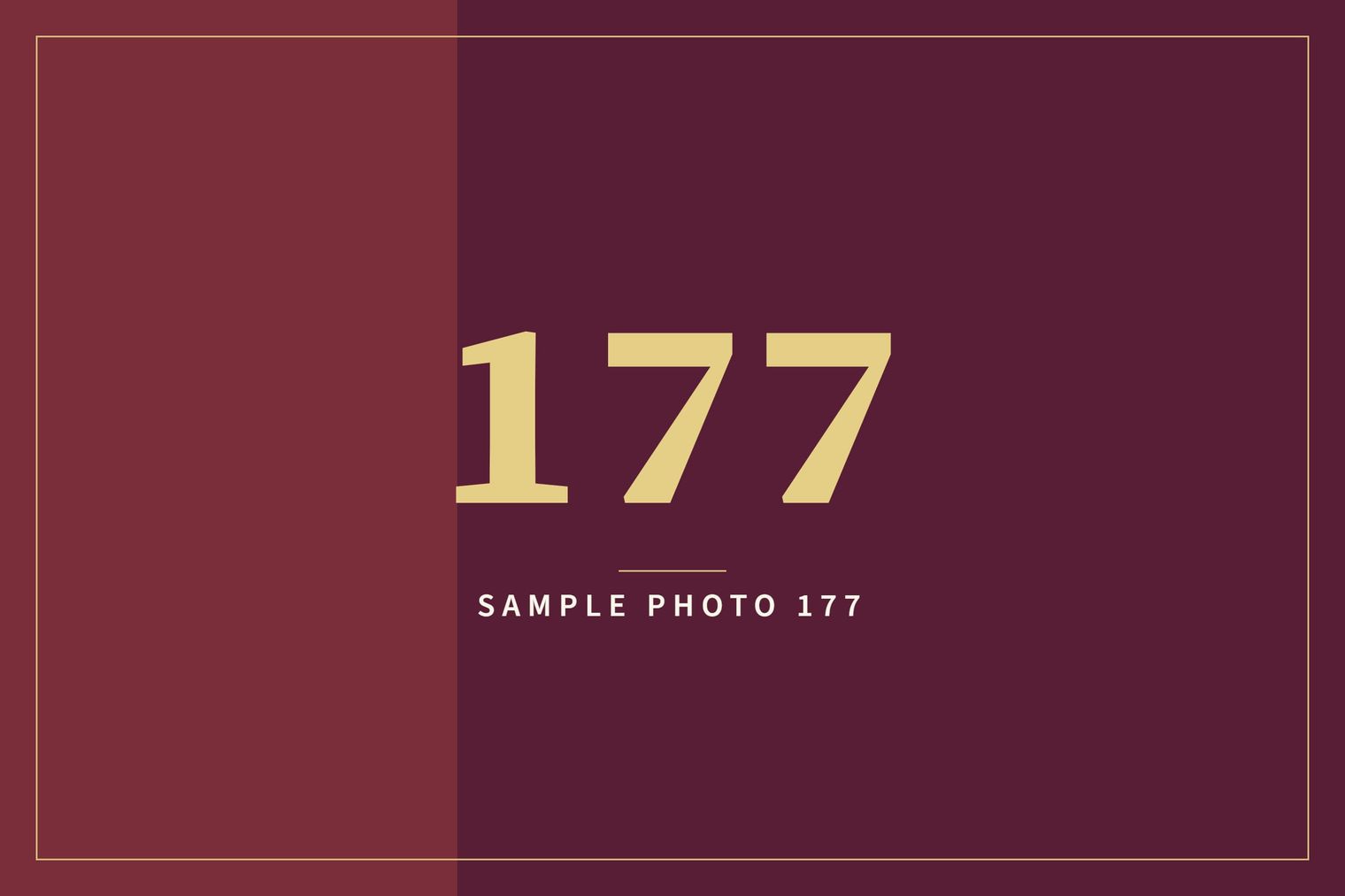 A sample image in the AFCO 5:20 colors that reads Sample Photo 177.