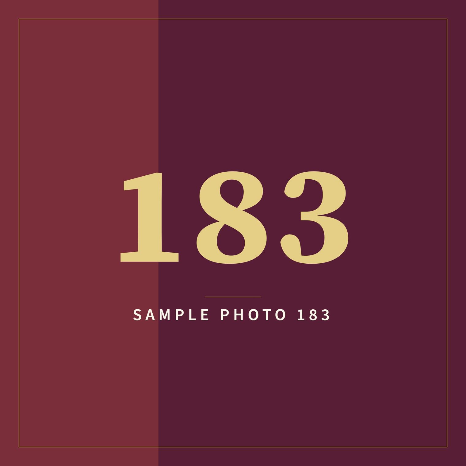 A sample image in the AFCO 5:20 colors that reads Sample Photo 183.