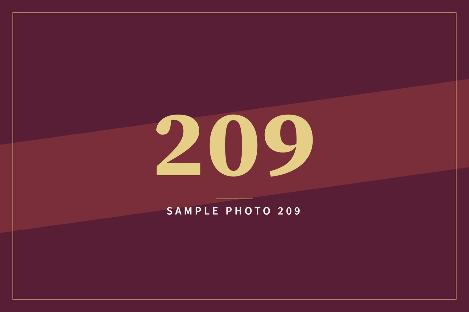 A sample image in the AFCO 5:20 colors that reads Sample Photo 209.