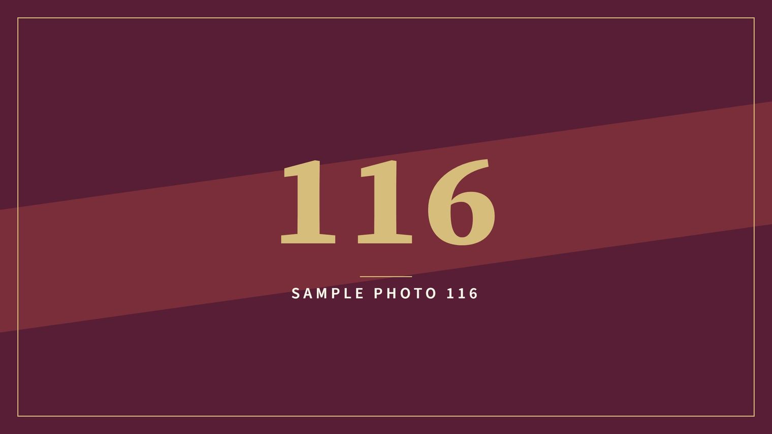 A sample image in the AFCO 5:20 colors that reads Sample Photo 116.
