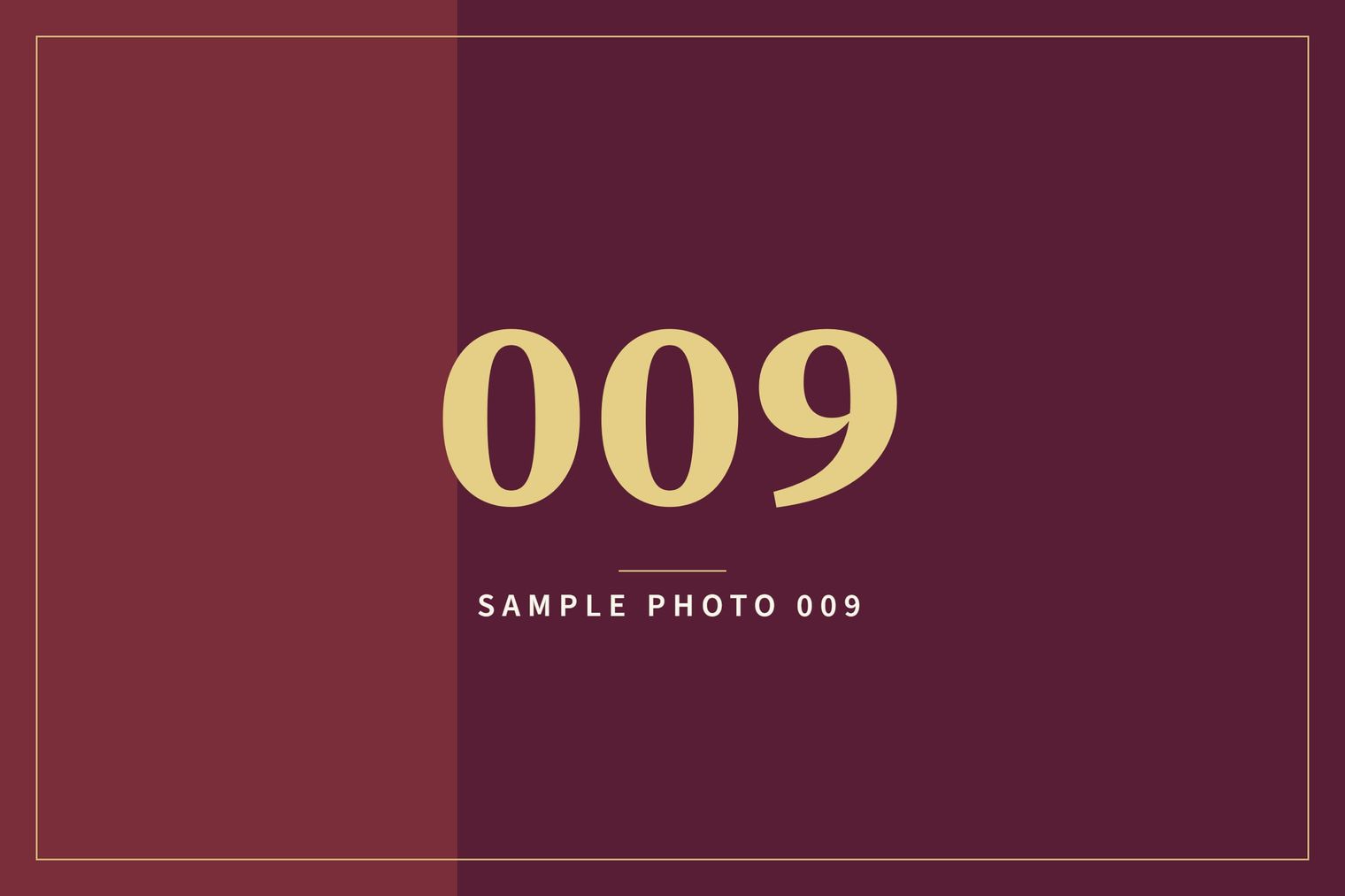 A sample image in the AFCO 5:20 colors that reads Sample Photo 009.