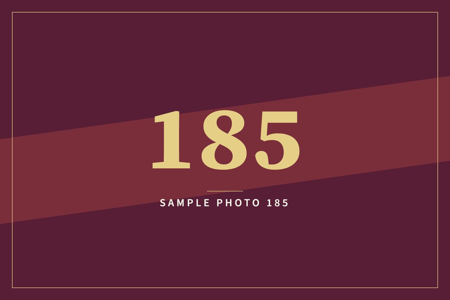 A sample image in the AFCO 5:20 colors that reads Sample Photo 185.