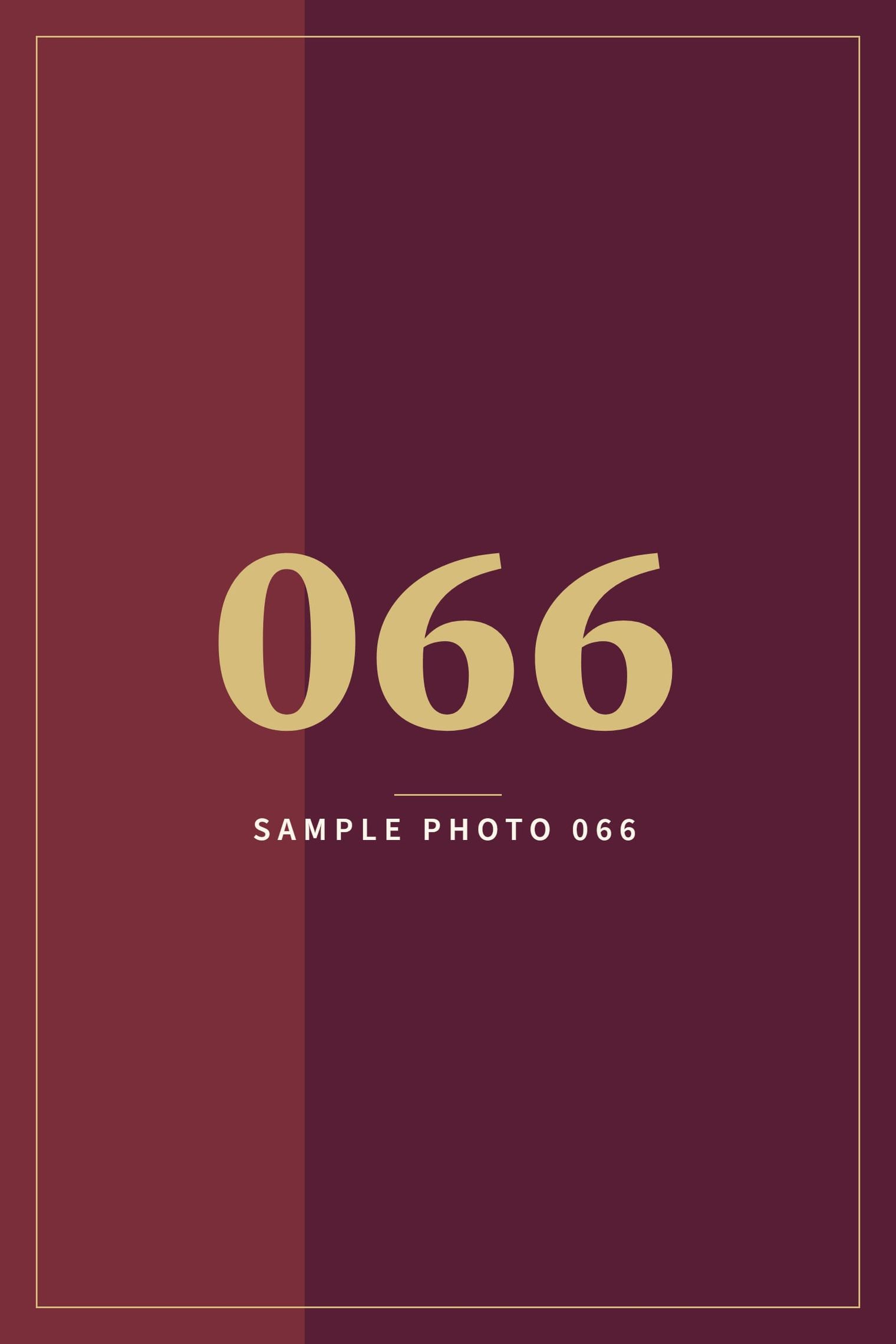 A sample image in the AFCO 5:20 colors that reads Sample Photo 066.