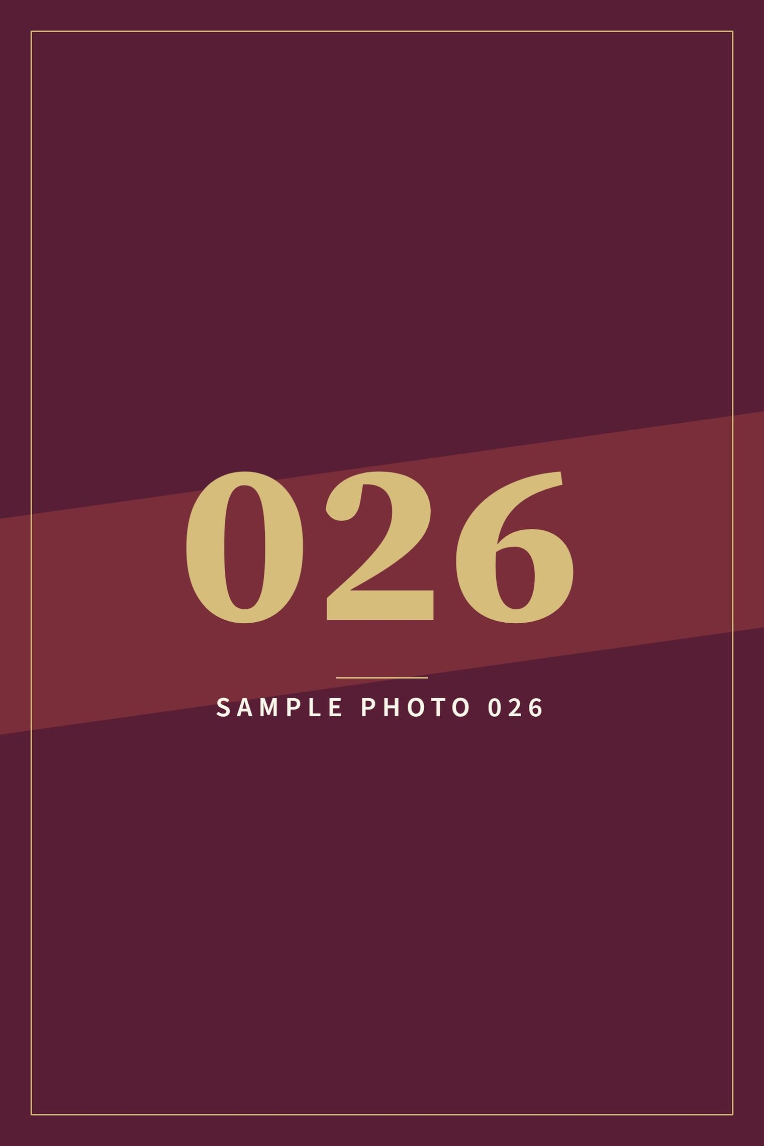 A sample image in the AFCO 5:20 colors that reads Sample Photo 026.