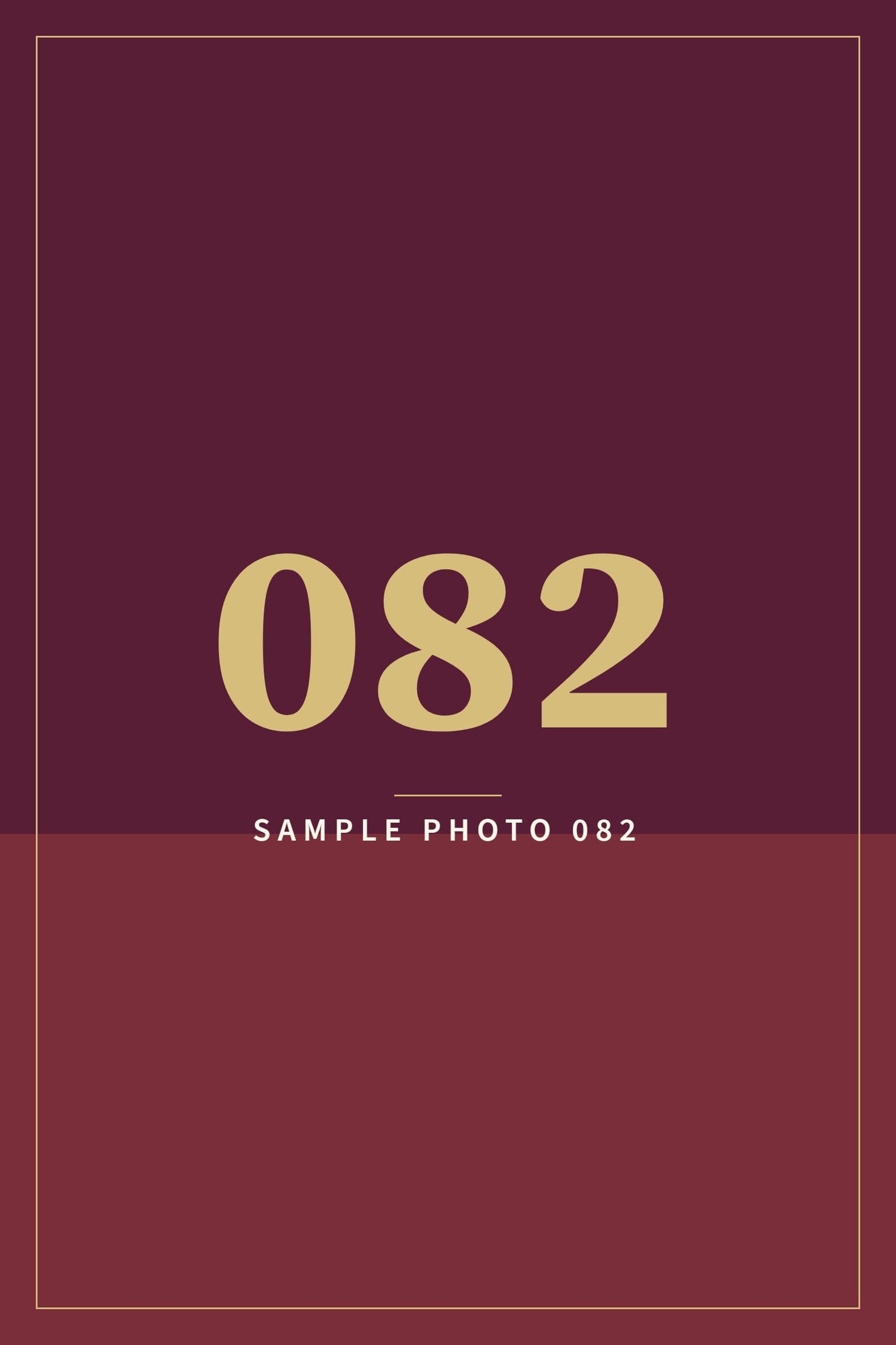 A sample image in the AFCO 5:20 colors that reads Sample Photo 082.
