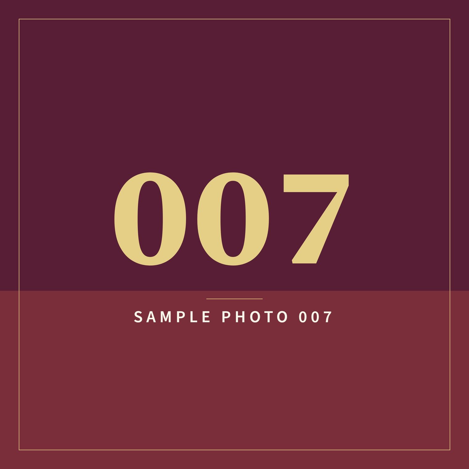 A sample image in the AFCO 5:20 colors that reads Sample Photo 007.