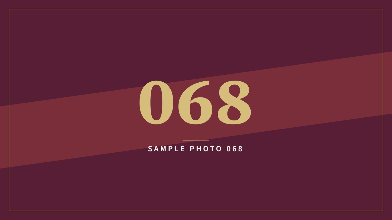A sample image in the AFCO 5:20 colors that reads Sample Photo 068.