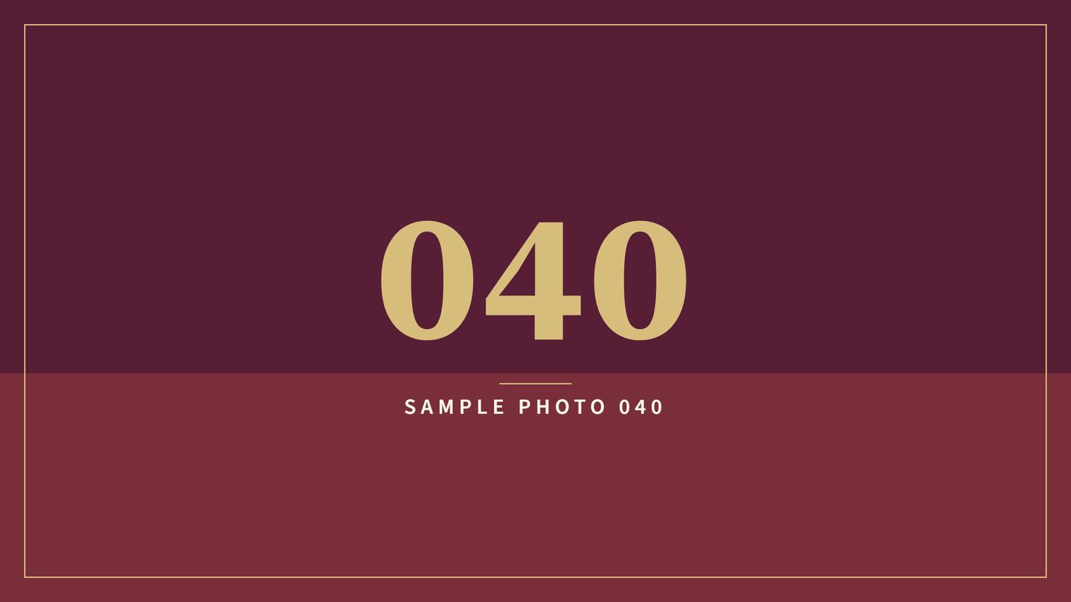 A sample image in the AFCO 5:20 colors that reads Sample Photo 040.