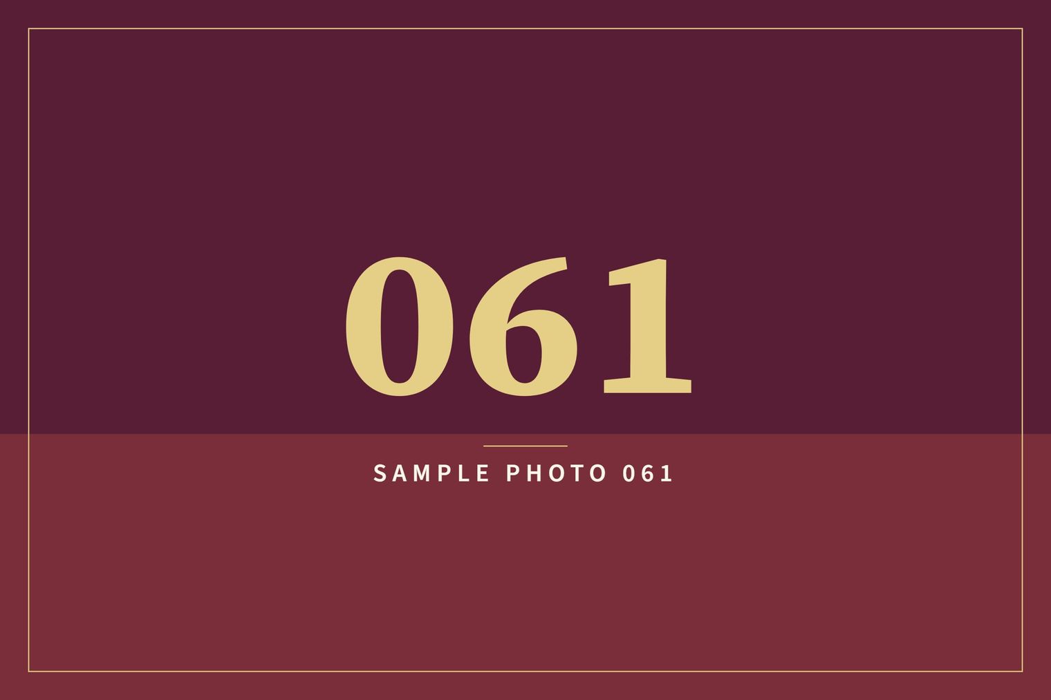 A sample image in the AFCO 5:20 colors that reads Sample Photo 061.