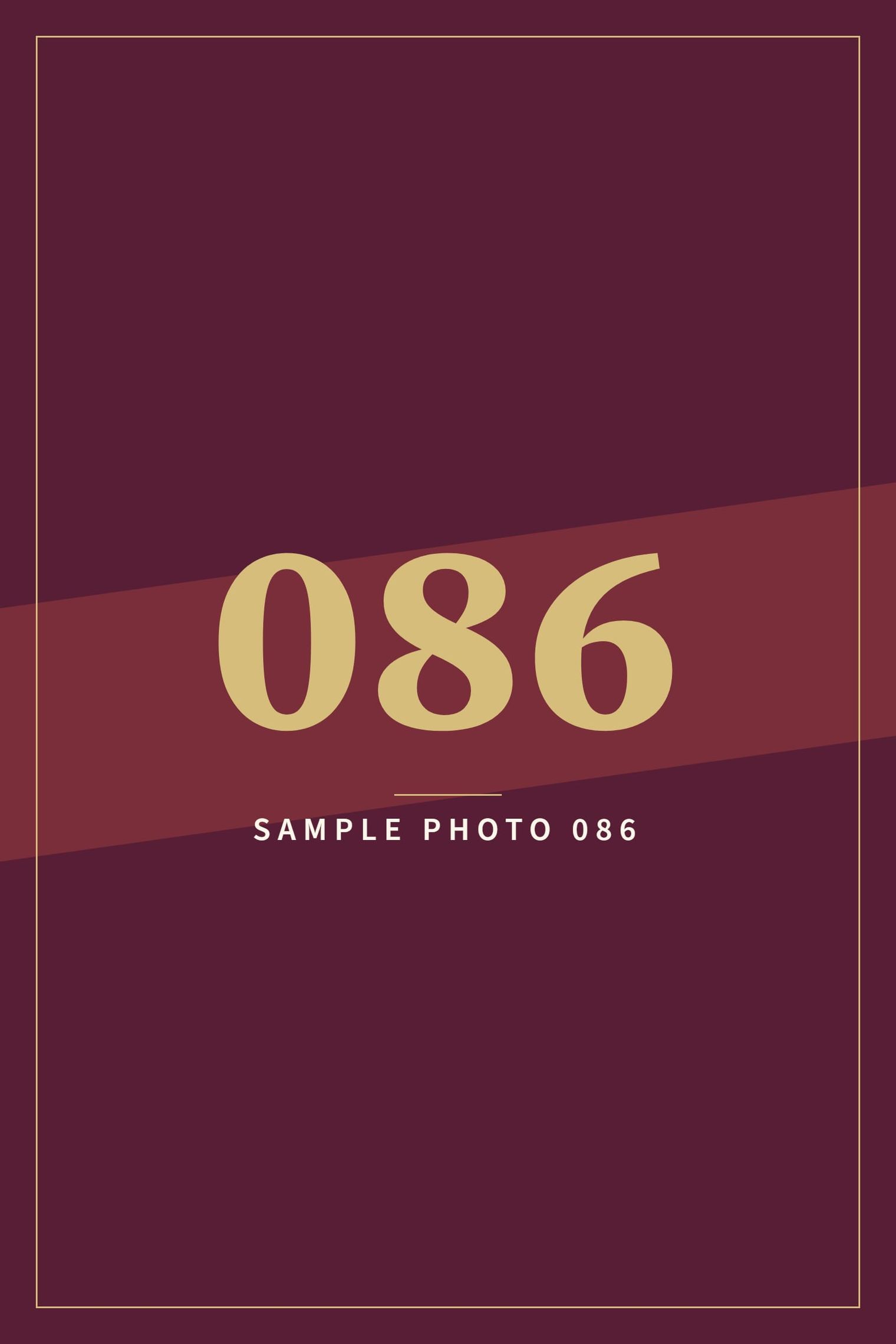 A sample image in the AFCO 5:20 colors that reads Sample Photo 086.