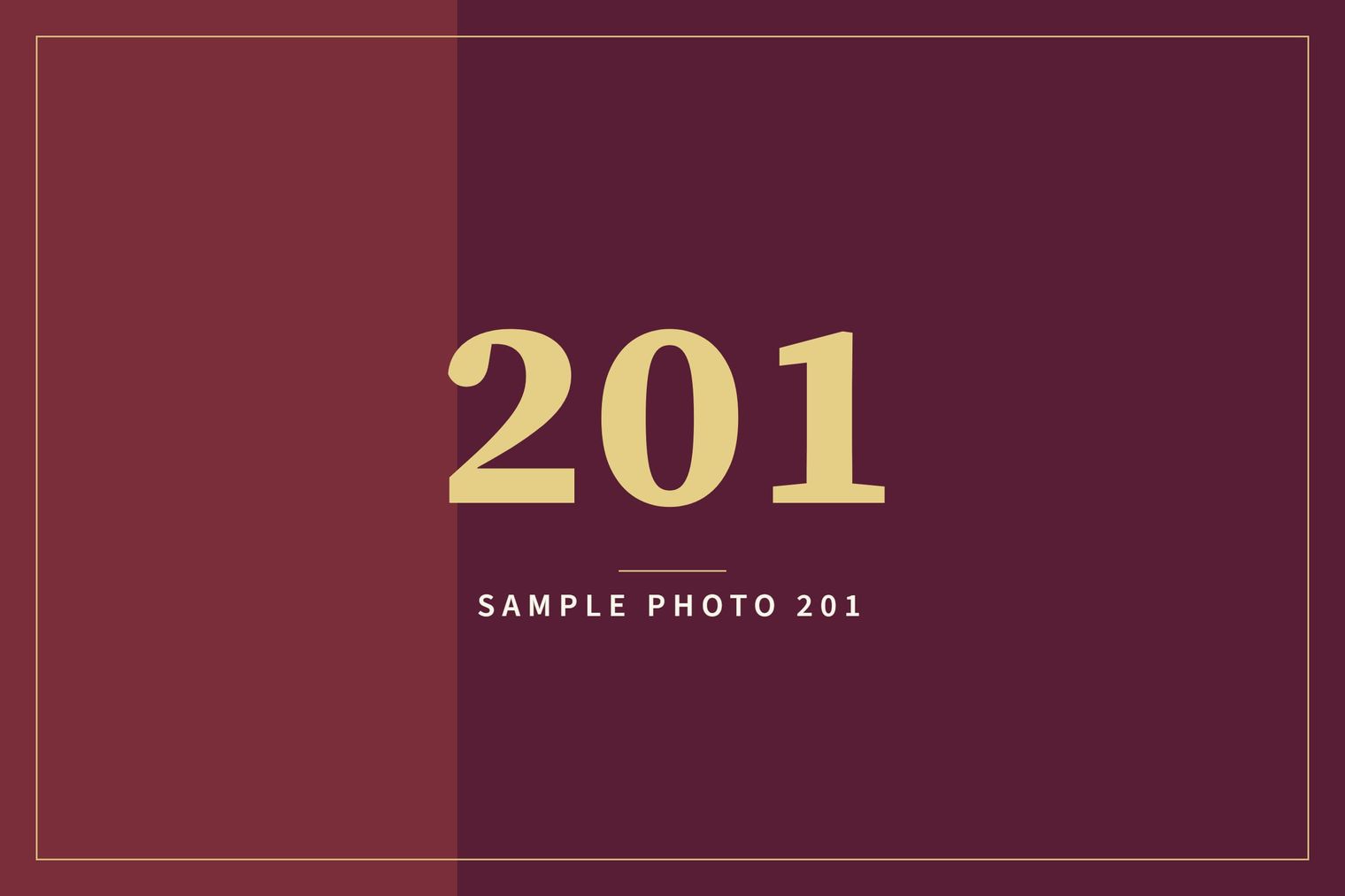 A sample image in the AFCO 5:20 colors that reads Sample Photo 201.