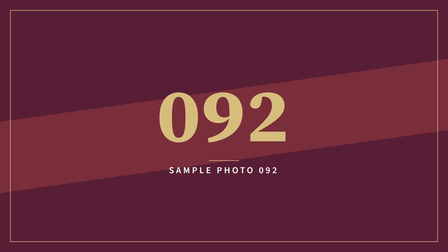 A sample image in the AFCO 5:20 colors that reads Sample Photo 092.