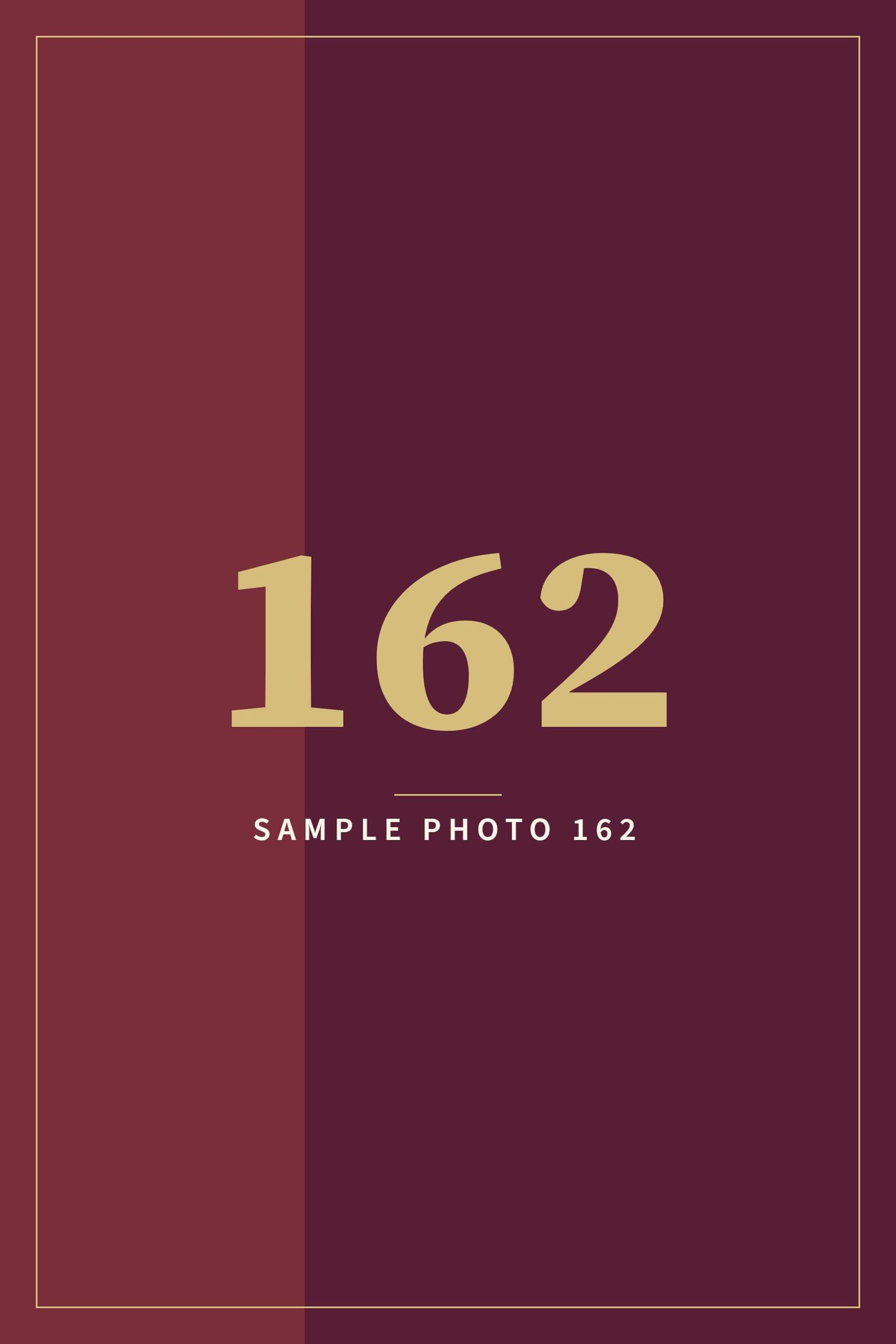 A sample image in the AFCO 5:20 colors that reads Sample Photo 162.