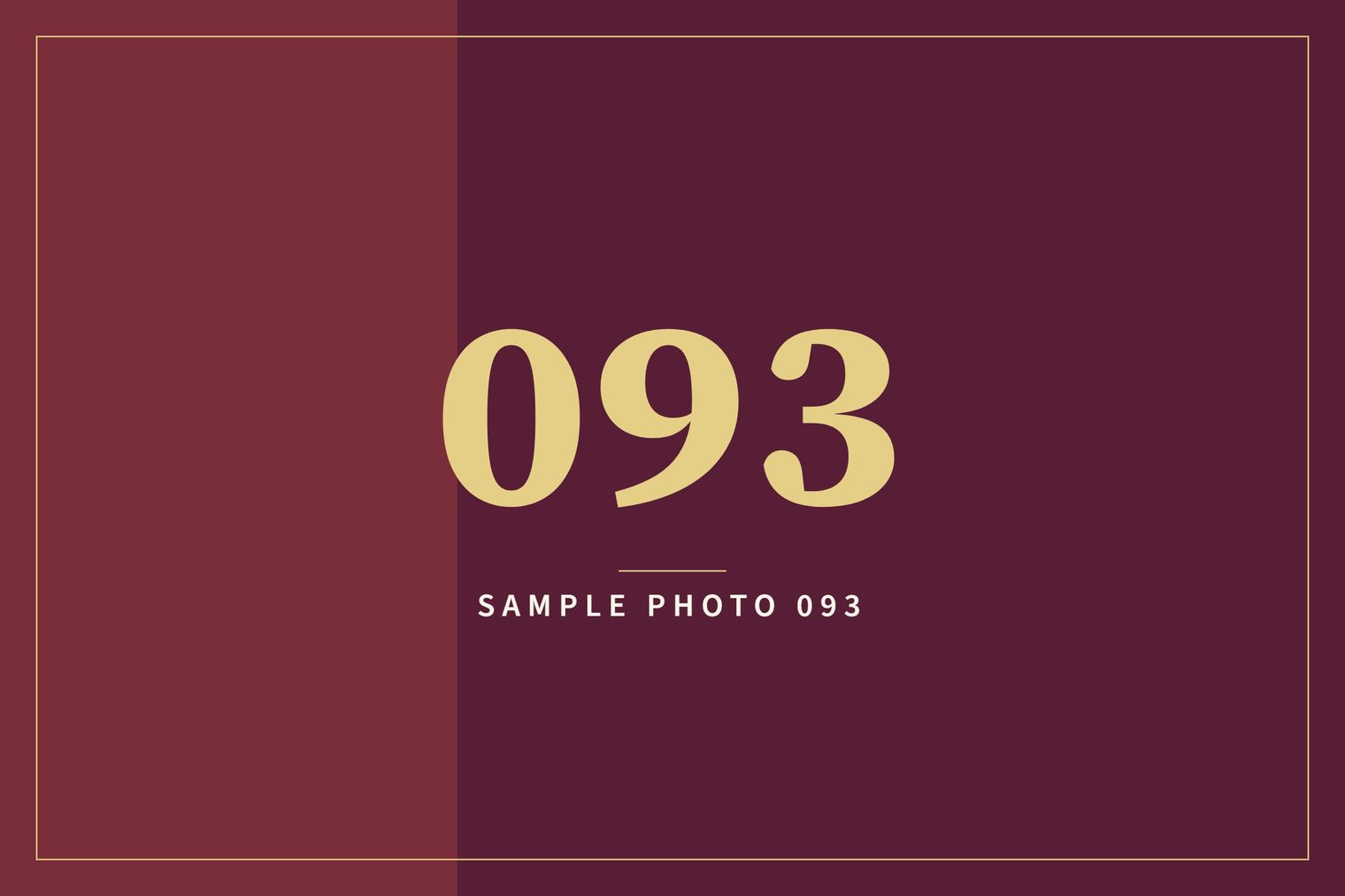 A sample image in the AFCO 5:20 colors that reads Sample Photo 093.
