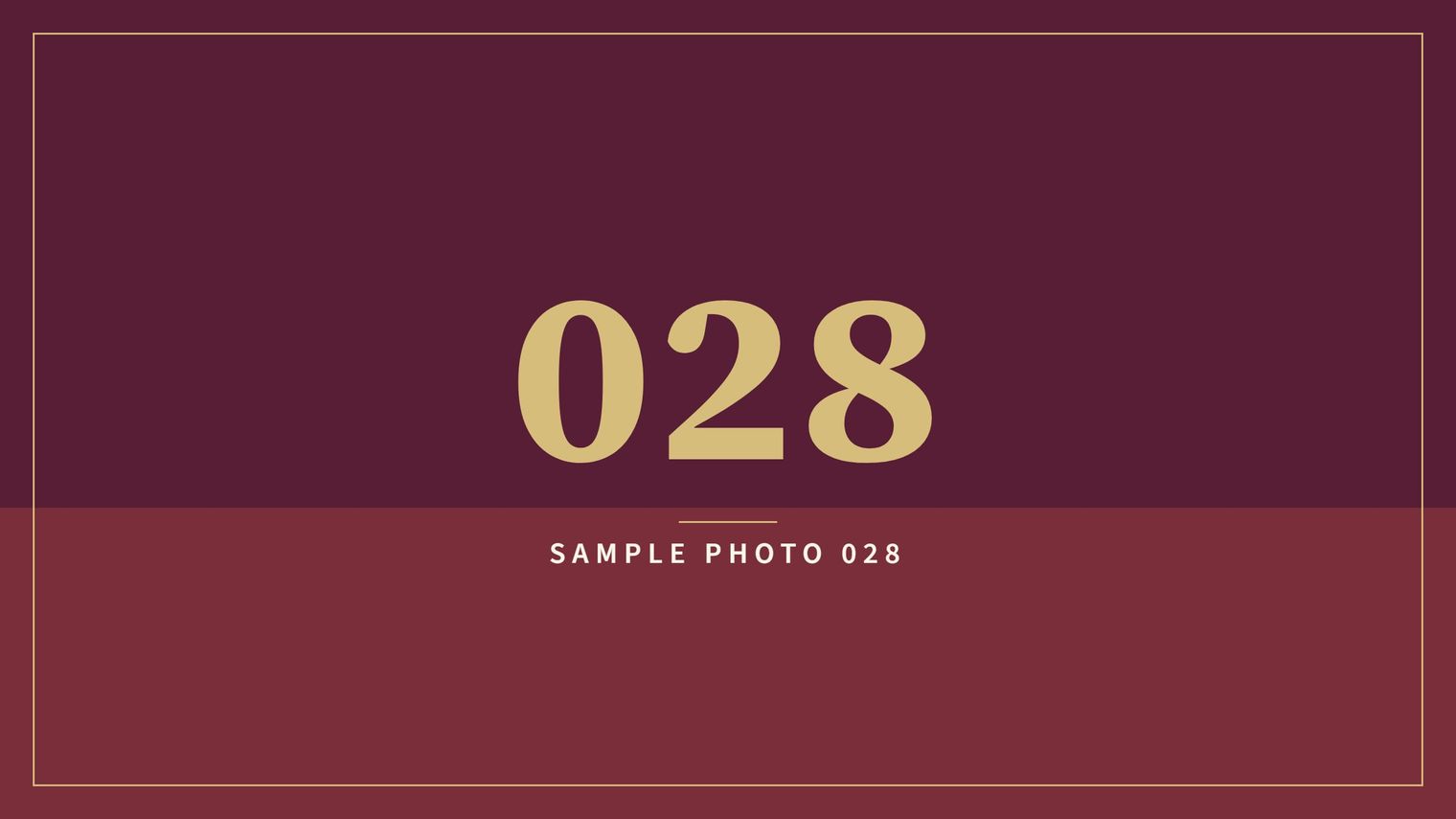 A sample image in the AFCO 5:20 colors that reads Sample Photo 028.