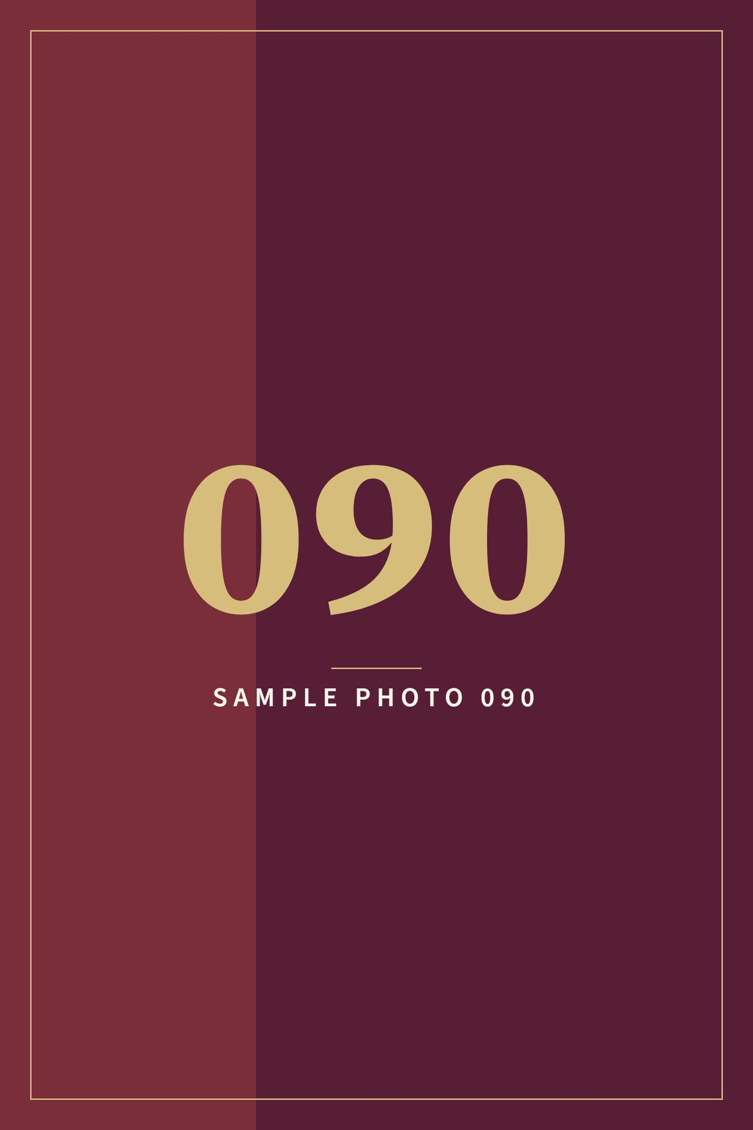 A sample image in the AFCO 5:20 colors that reads Sample Photo 090.