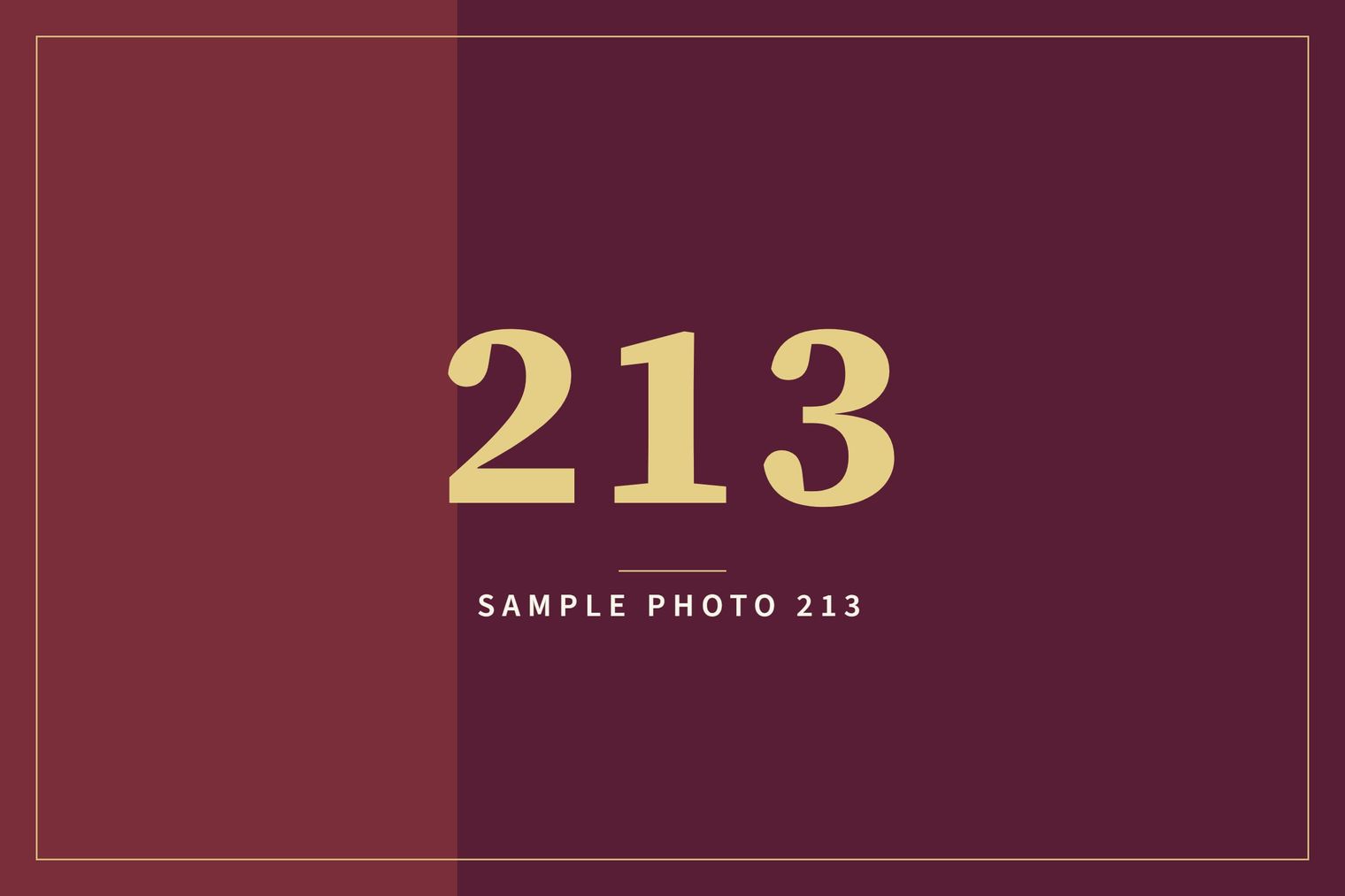 A sample image in the AFCO 5:20 colors that reads Sample Photo 213.
