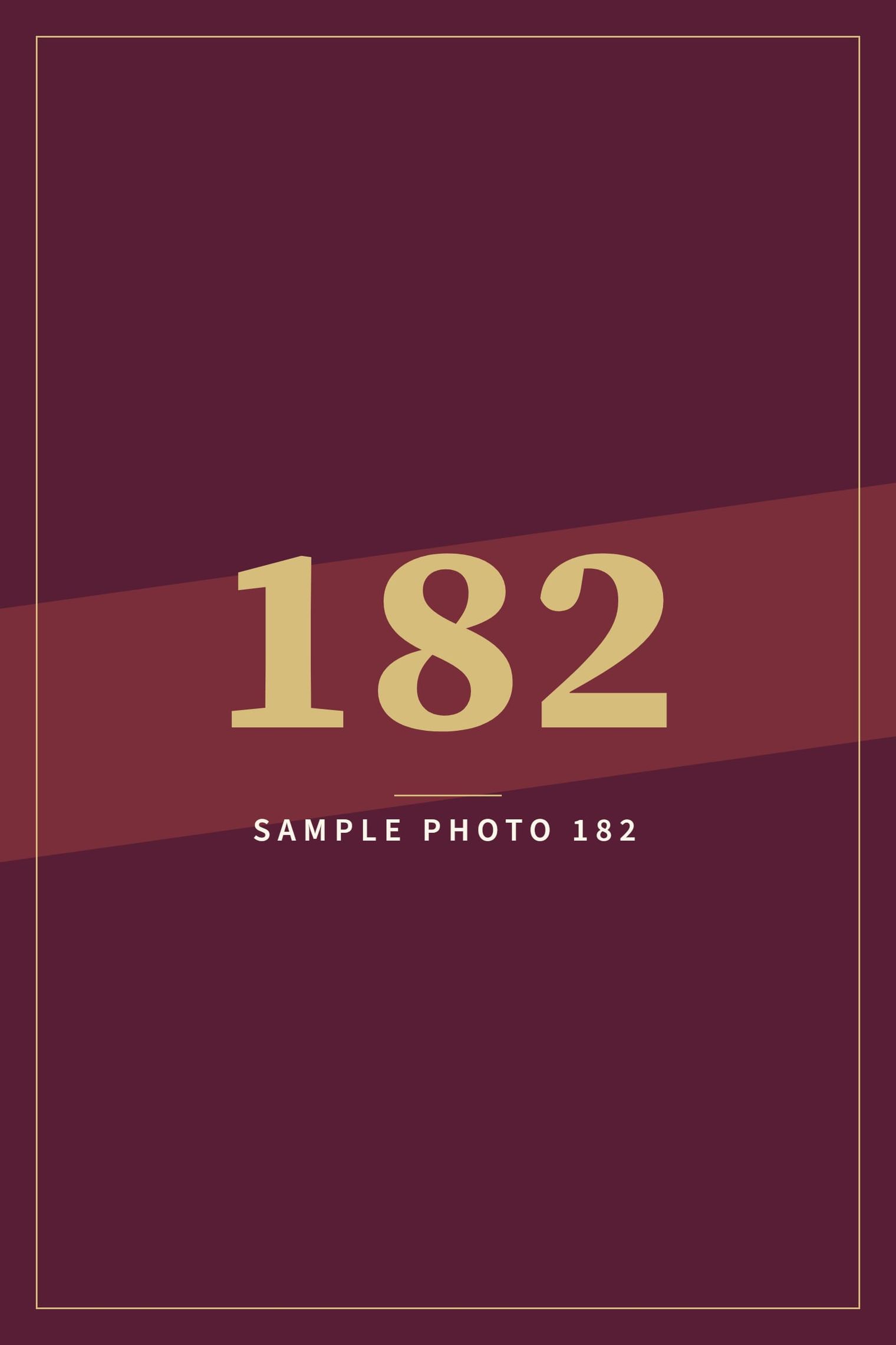 A sample image in the AFCO 5:20 colors that reads Sample Photo 182.
